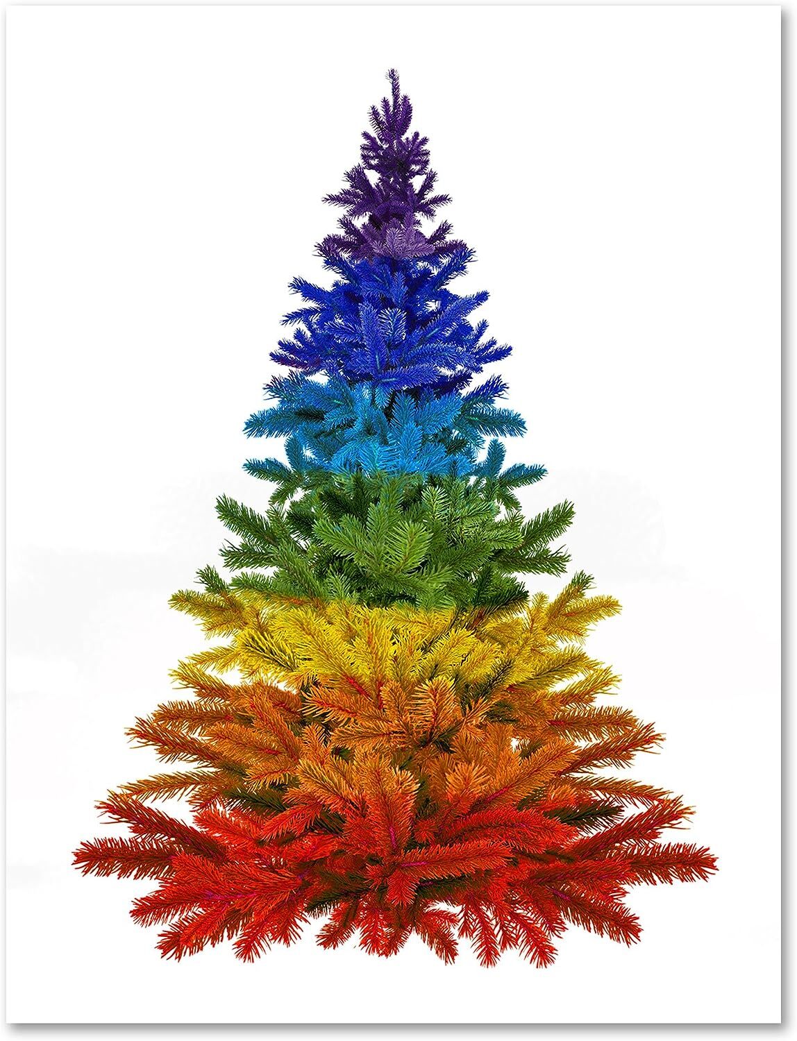 Rainbow Christmas Tree Cards-Blank Inside-5.5″x4.25″-12 or 24 Packs