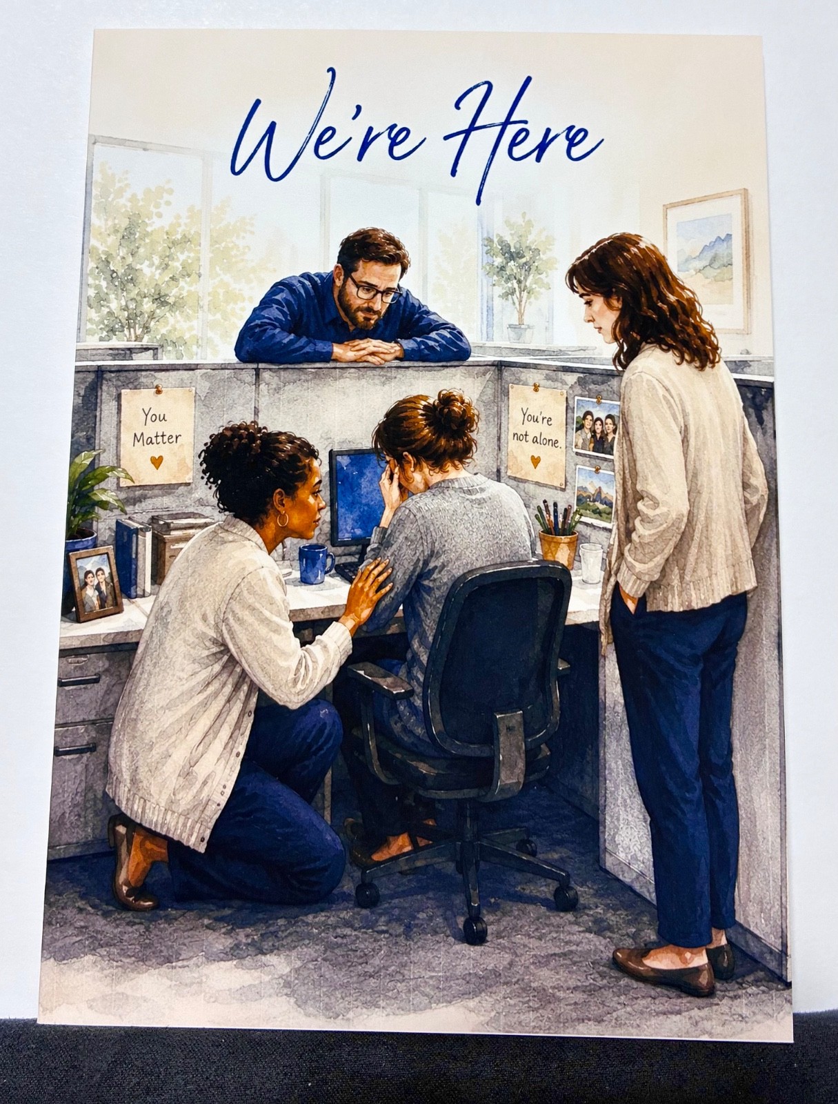 Coworker Sympathy Card | We’re Here | Work Family Support Encouragement