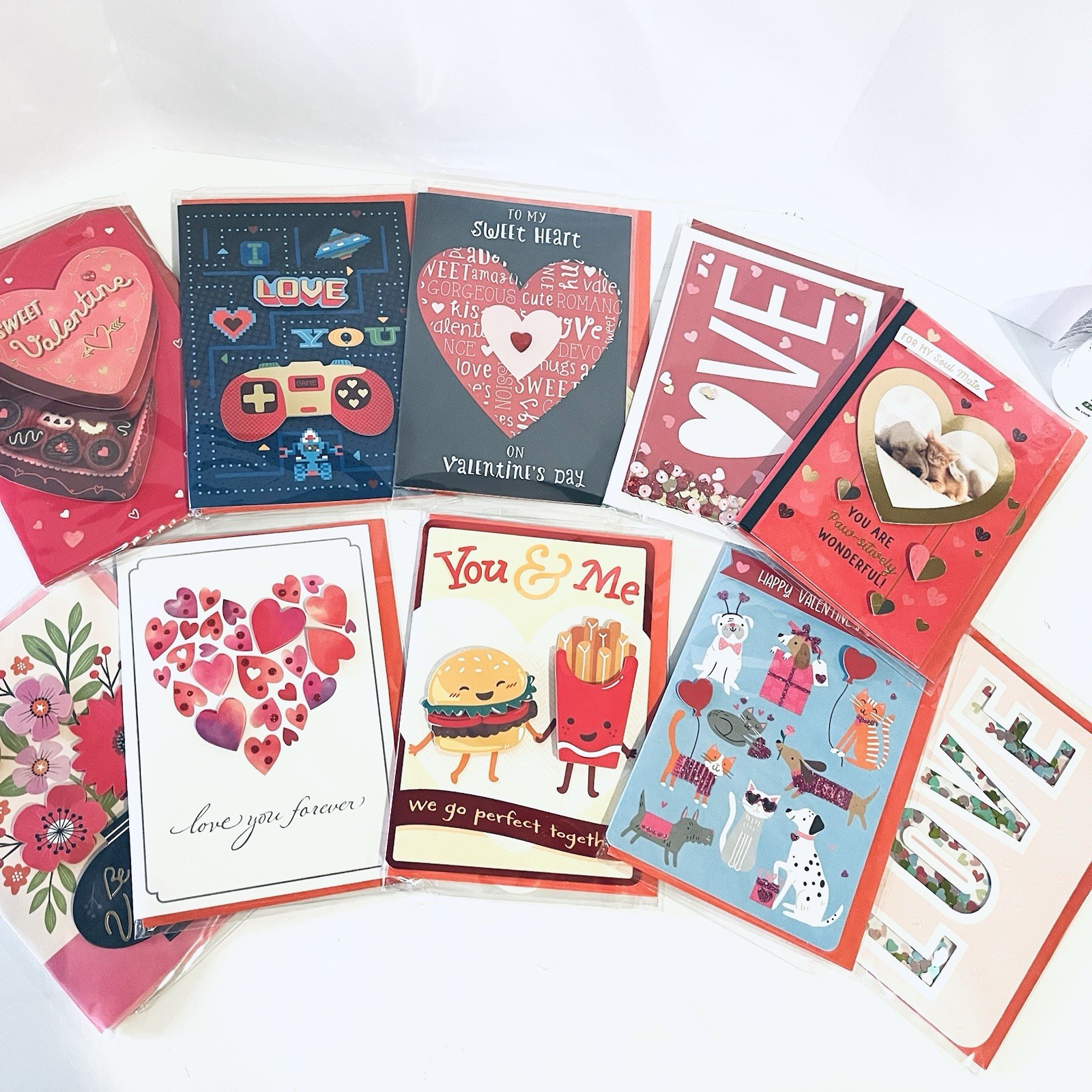 Voila Lot of 10 Valentines Day Cards For Anyone New In Package Embellished