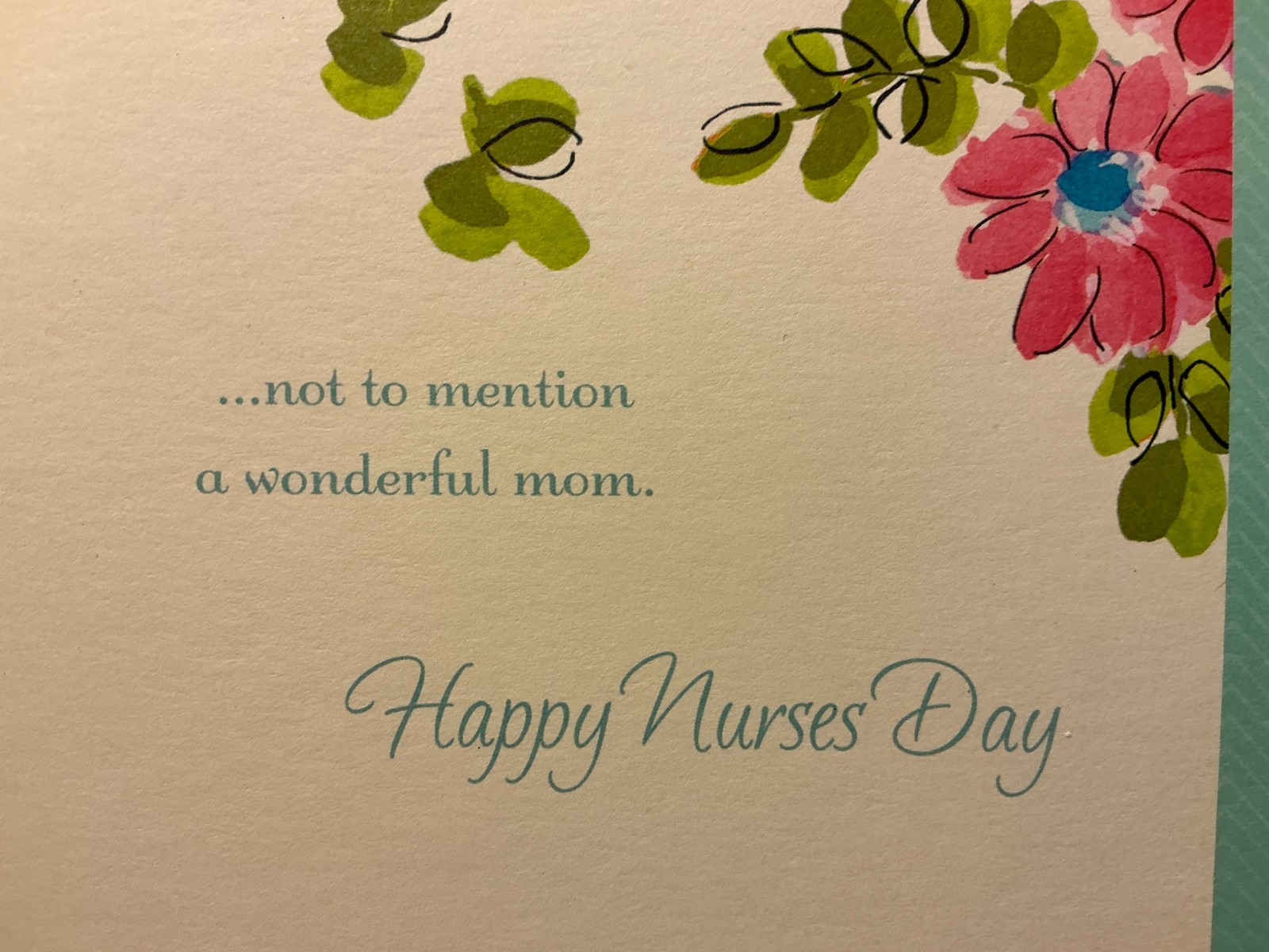 NURSE’S DAY HALLMARK GREETING CARD New w/Envelope”MOM-THOUGHTFUL & CARING”