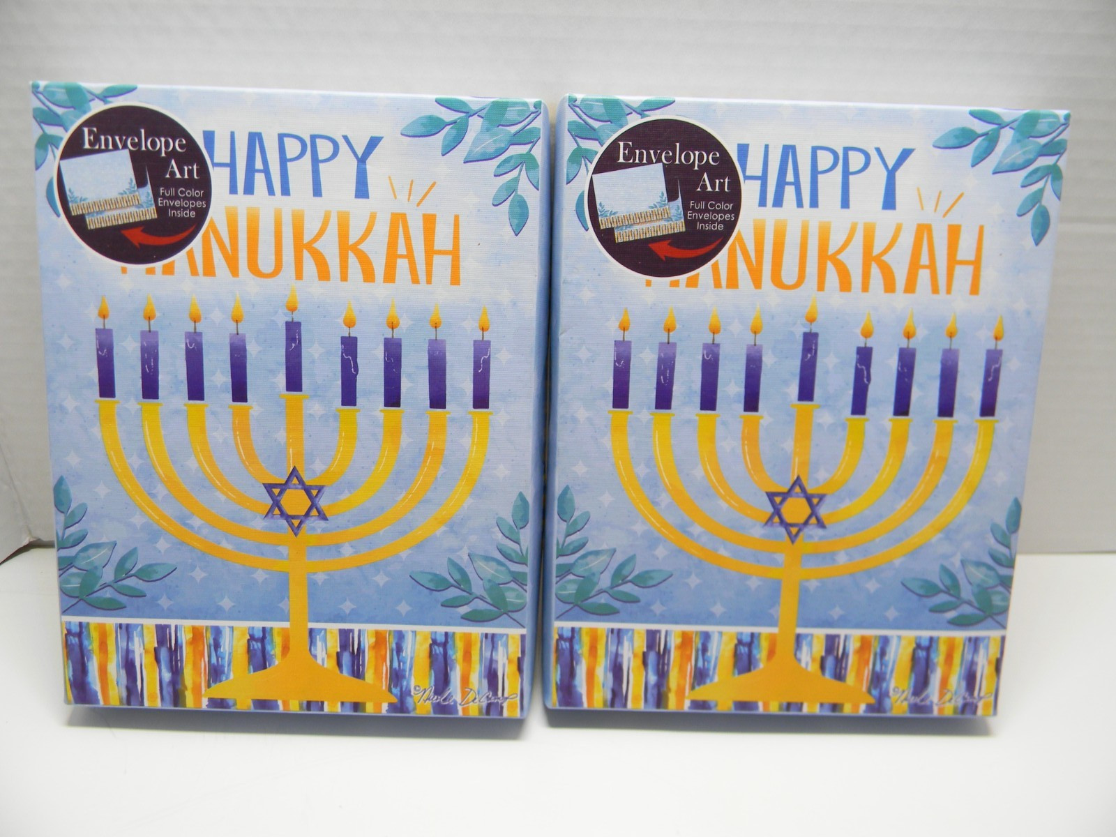 Happy Hanukkah Cards 2 Boxes 12 Cards Ea. w/ Color Envelopes NIB