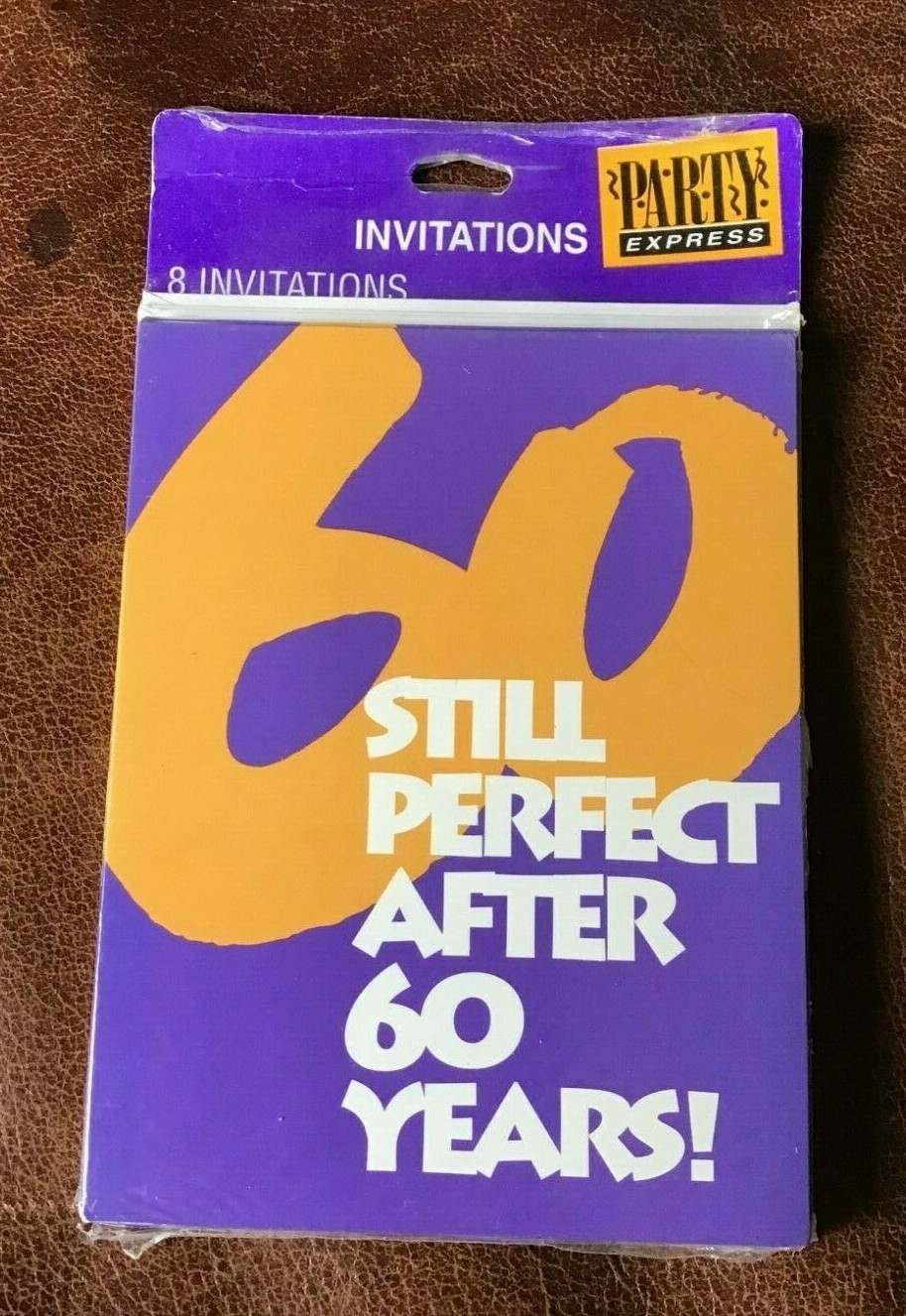 Vintage Hallmark Turning 60 years old Birthday Invitations 8 Count