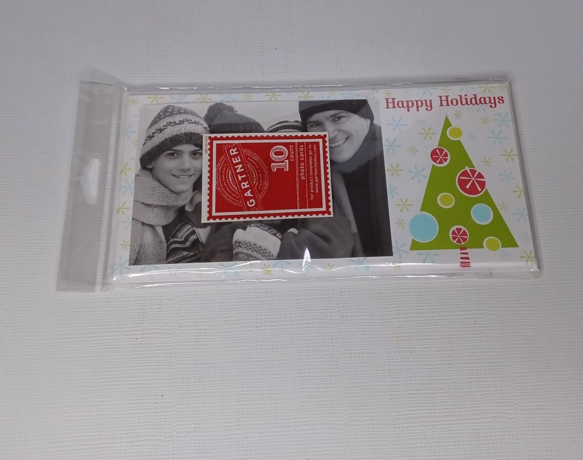 Gartner Studios Contemporary Tree Photo Card 10 Count Happy Holidays