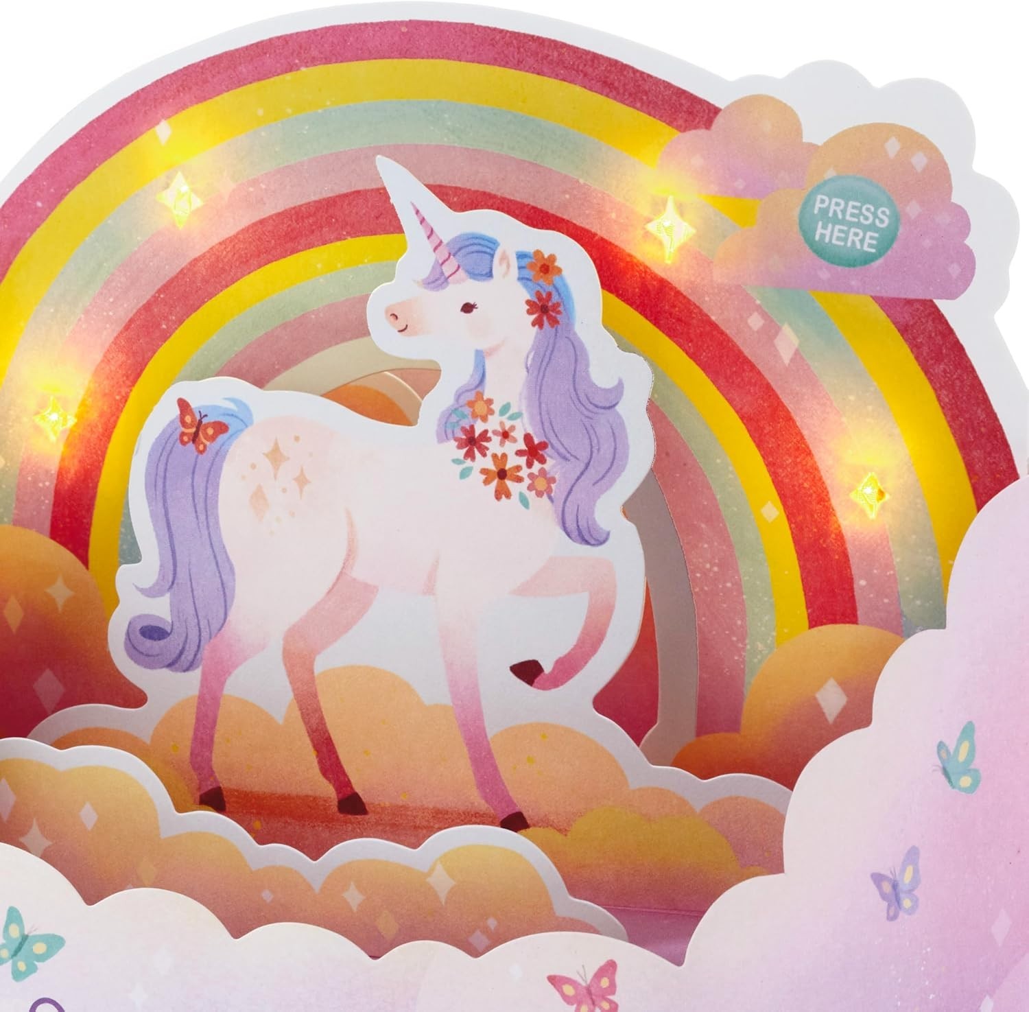 Unique 3D Pop-Up Card with Unicorns and Music – Perfect Gift for Birthdays
