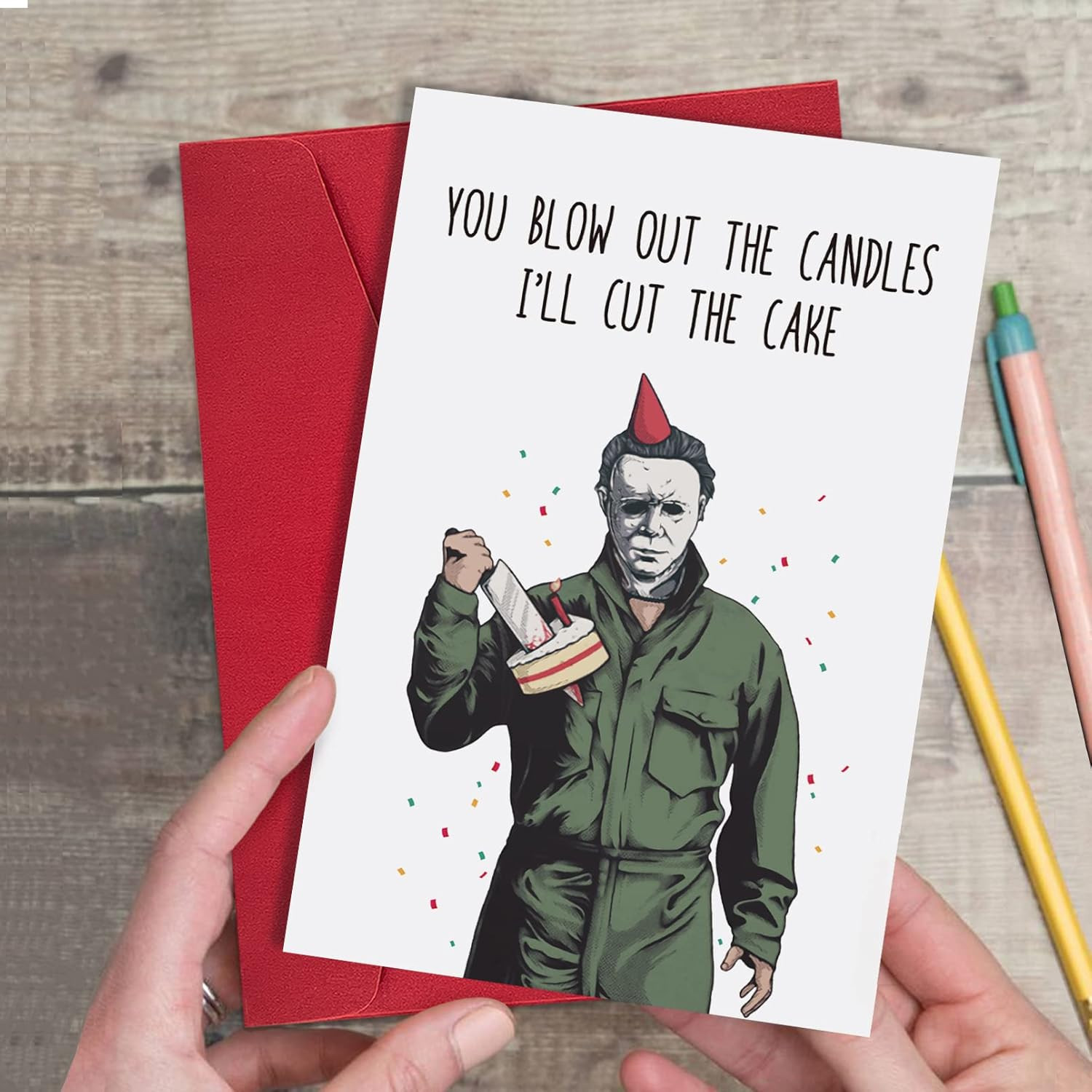 Halloween Michael Myers Birthday Card Gifts, Horror Movie Killer Bday Card for M