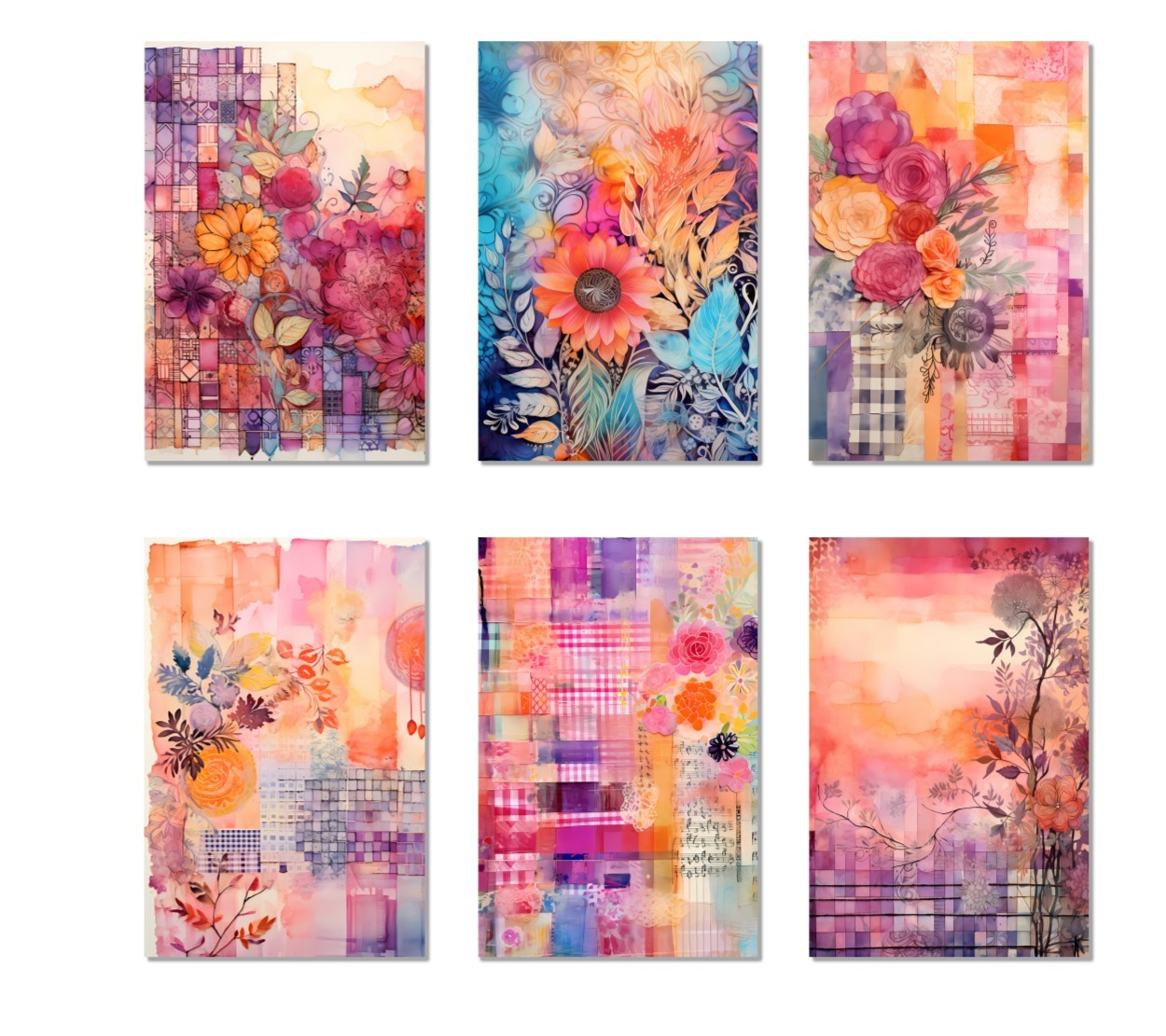 6 Sunset Collage All Occasion Note Cards Blank Greeting Cards Envelopes Matte