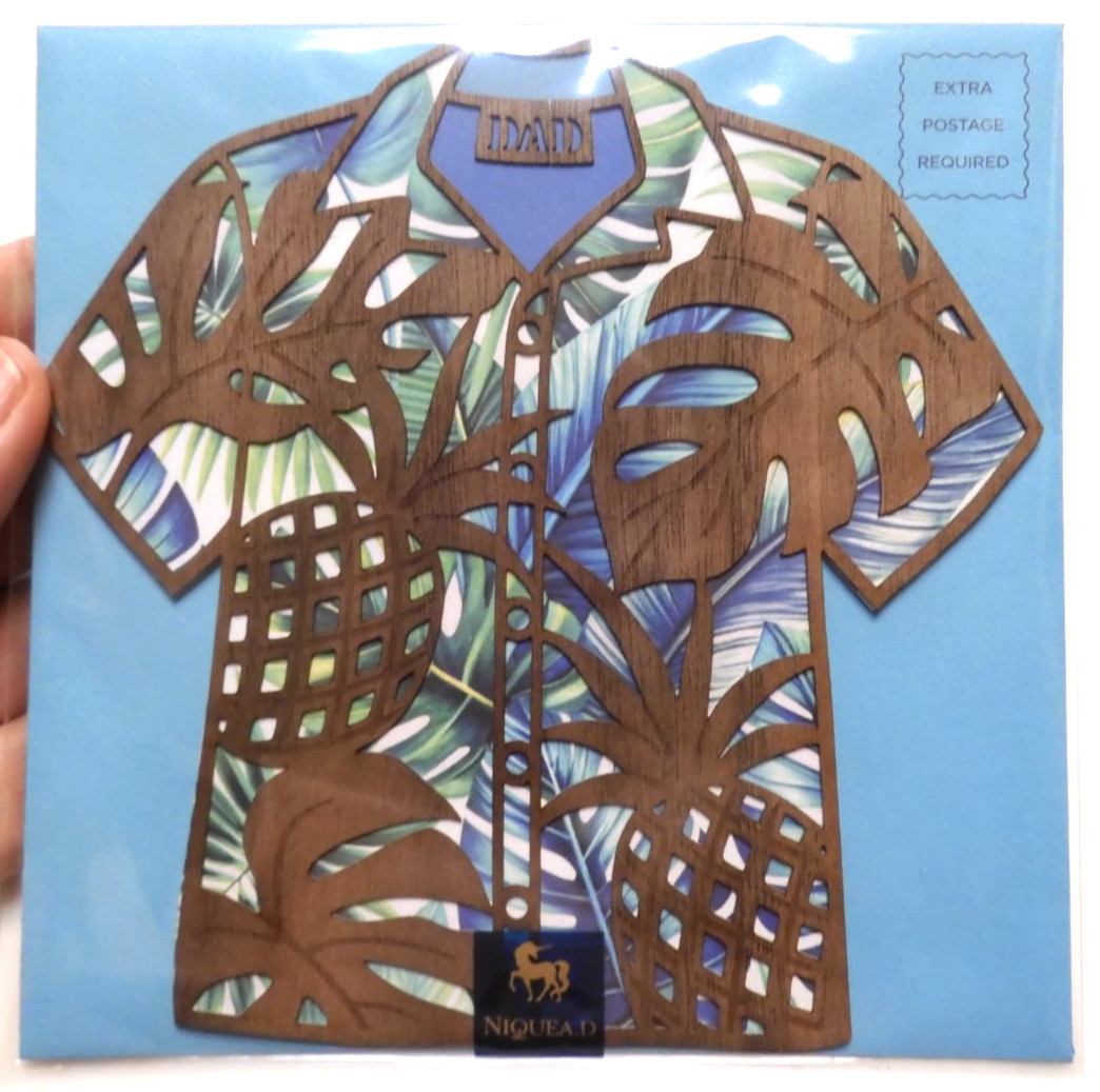 1 Niquea.D Father’s Day Card Wood Hawaiian Shirt You’re Crushing This Dad Thing