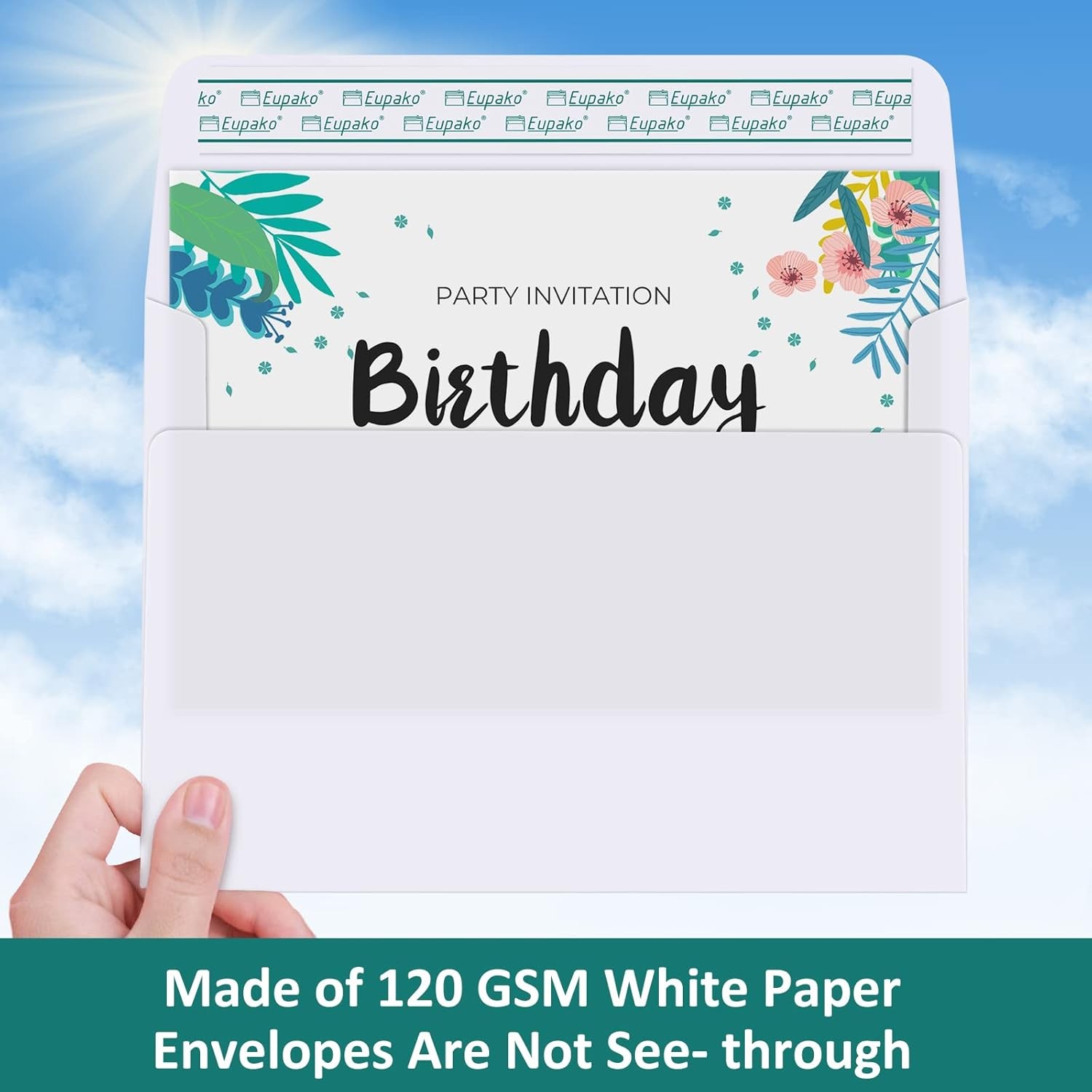 50 Pack White-Blank-Cards-And-Envelopes-5X7-Heavyweight-Folded-Cardstock-And-A7