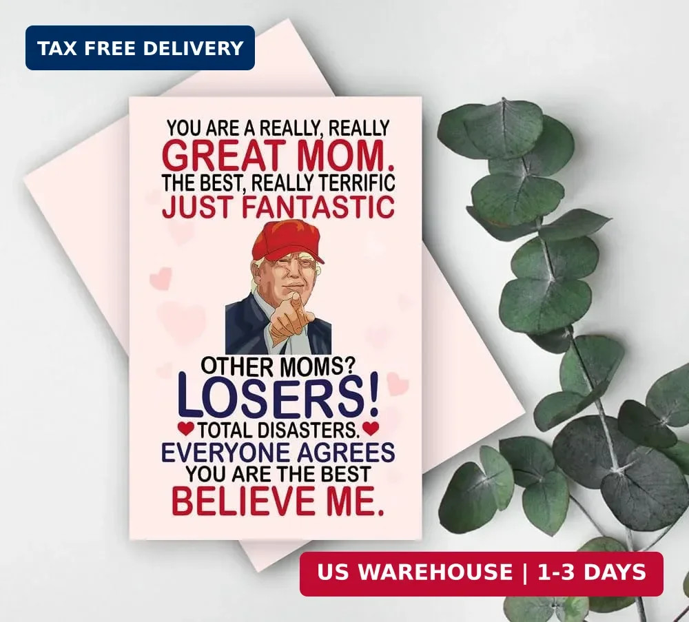 Mothers Day Card Funny Gifts for Mom, Wife from Daughter, Son, Kids, Husband on