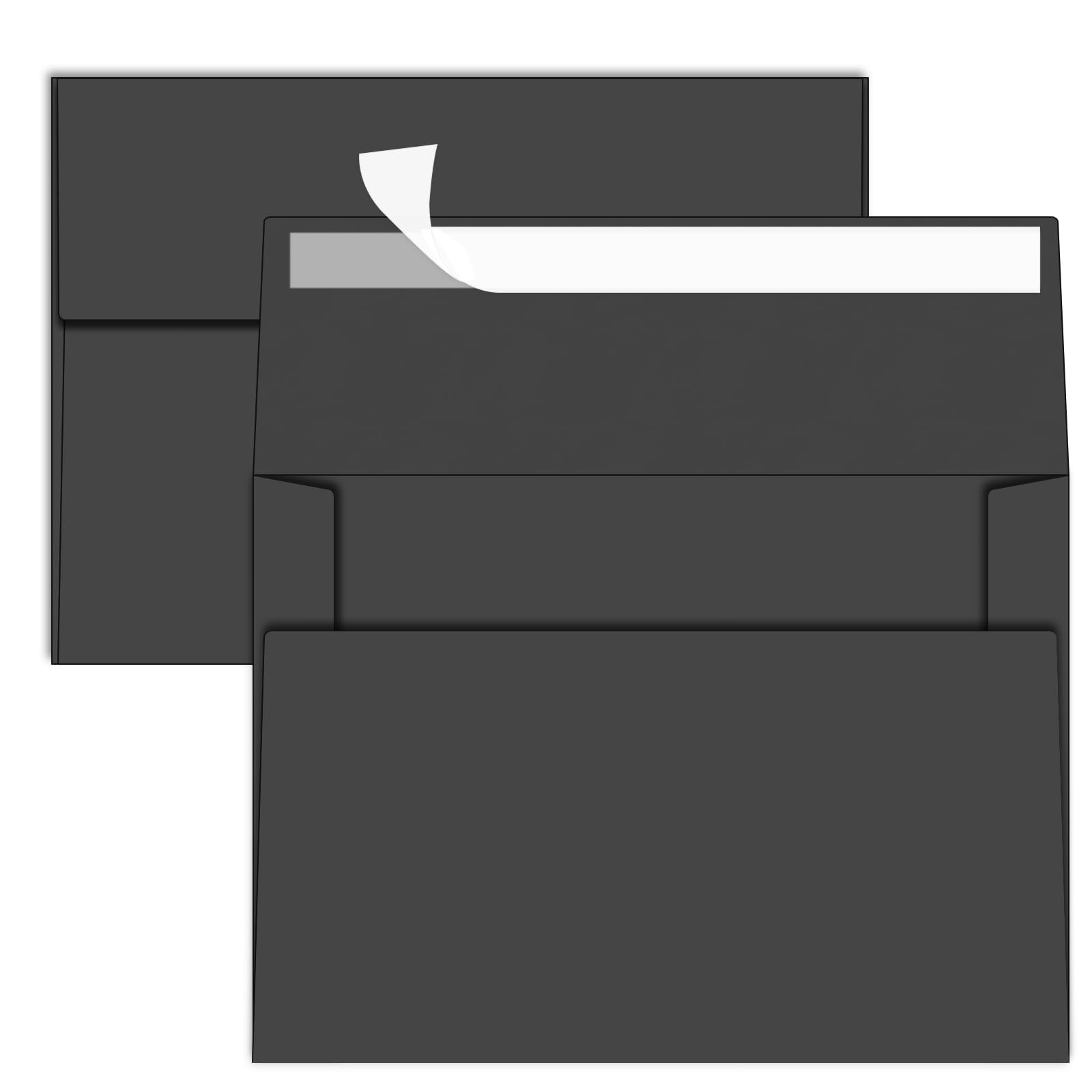 50 PCS 5×7 Inch Black A7 Envelopes Self Seal Wedding Invitation Cards Mail