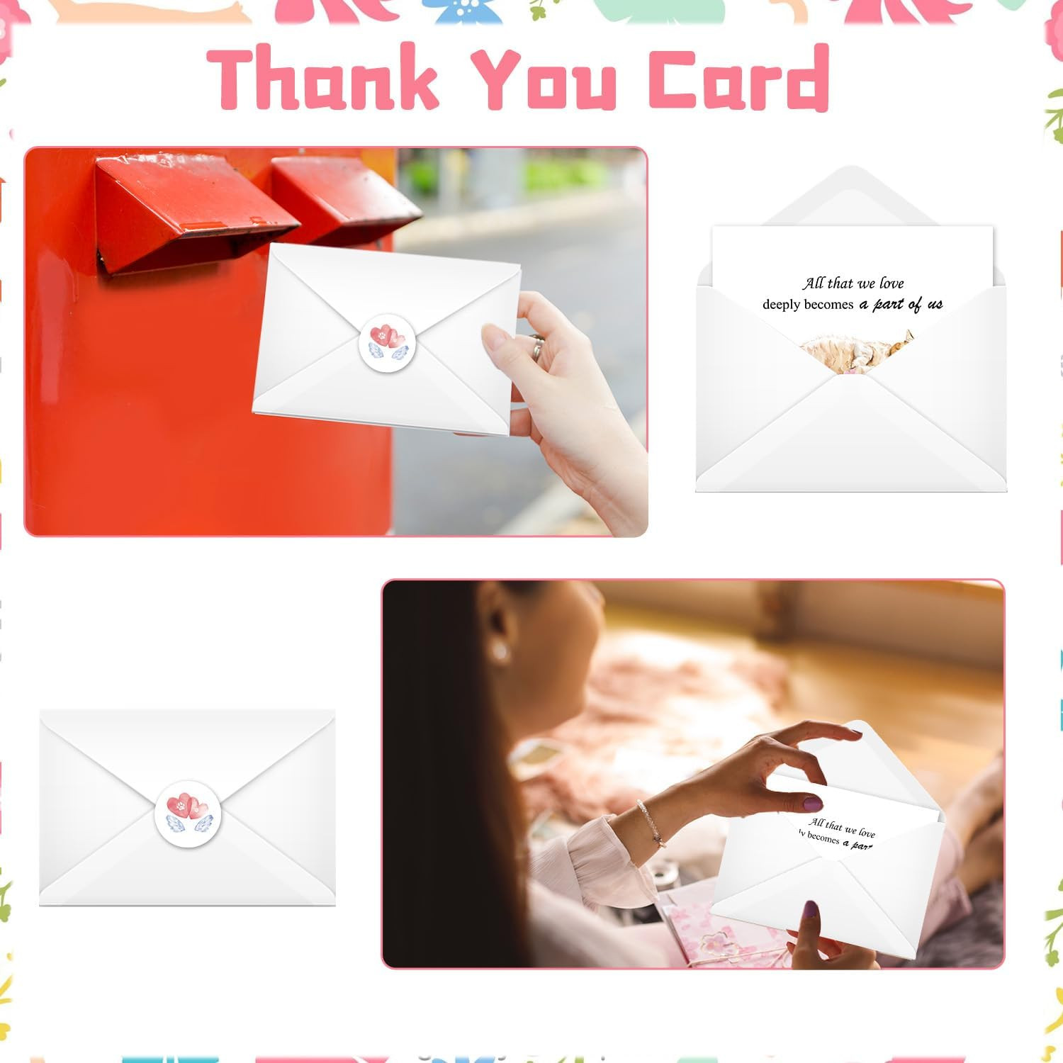 Pet Sympathy Cards Set – 24 Pack Sympathy Cards with Envelopes Stickers Sympathy
