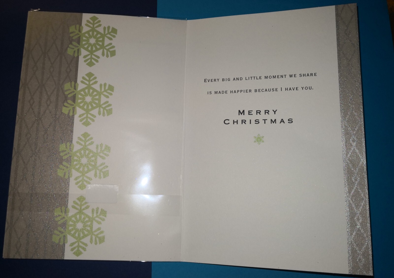 Hallmark Die Cut 3-D House Trees Scene For Husband Christmas Card & Envelope