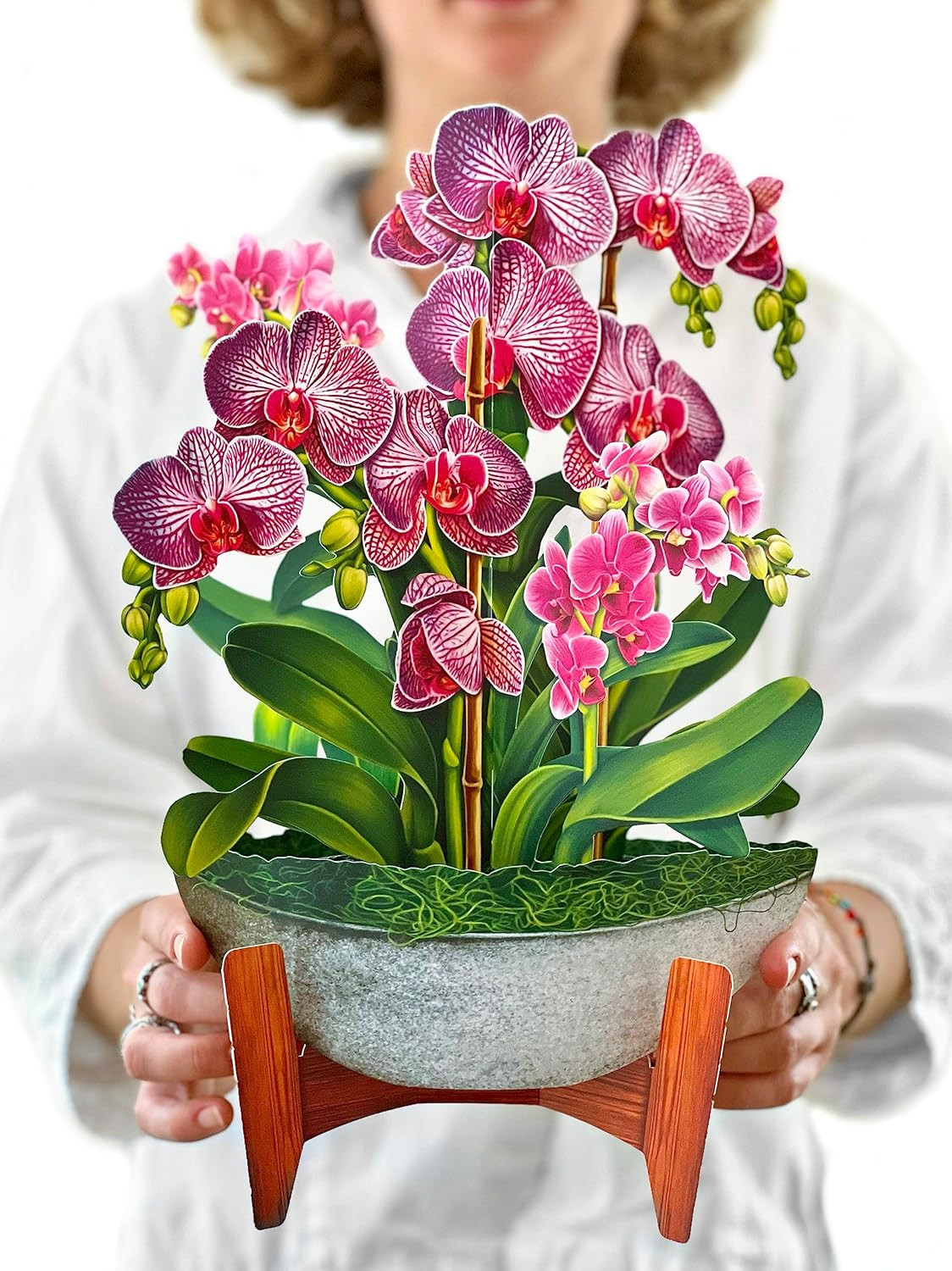 Pop up Cards, Orchid Oasis, 12 Inch Life Sized Forever Flower Bouquet 3D Popup G
