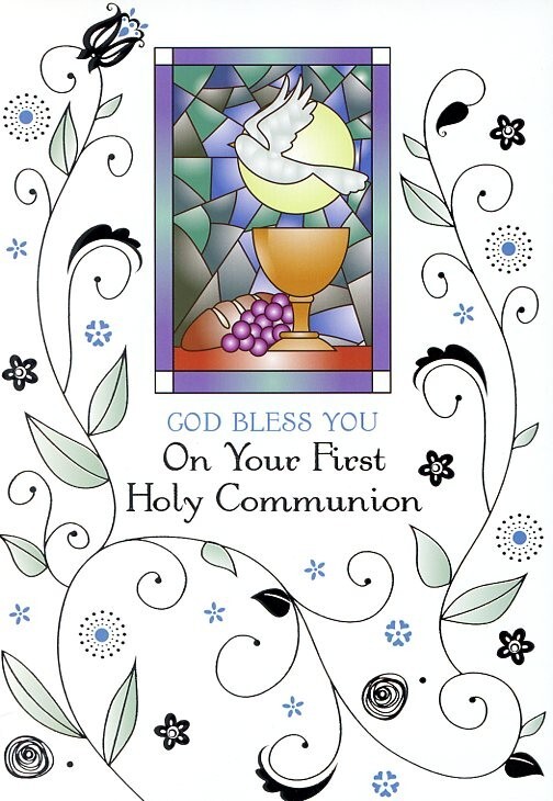 God Bless You on Your First Holy Communion – Communion Greeting Card – 25045