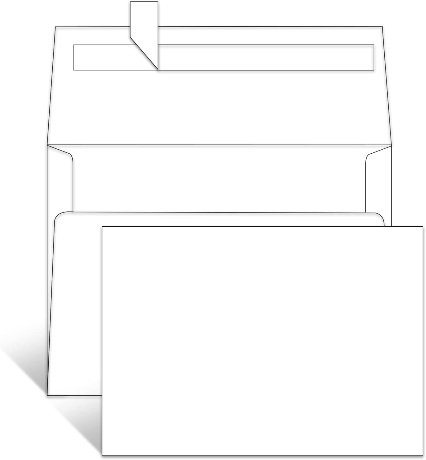 Goefun White Blank Note Cards and Envelopes 4X6 (Not Folded), 4X6 Flat Postcards