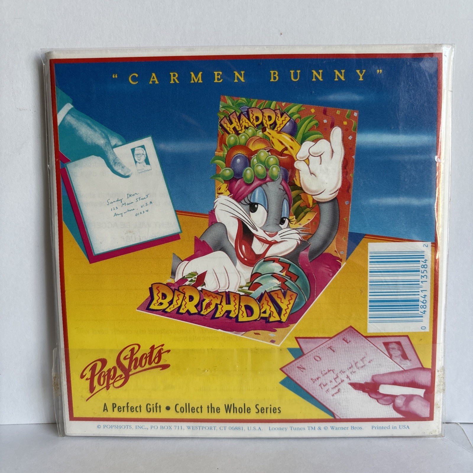 Bugs Bunny Happy Birthday Carmen Bunny 3D Pop Up Greeting Card by Pop Shots