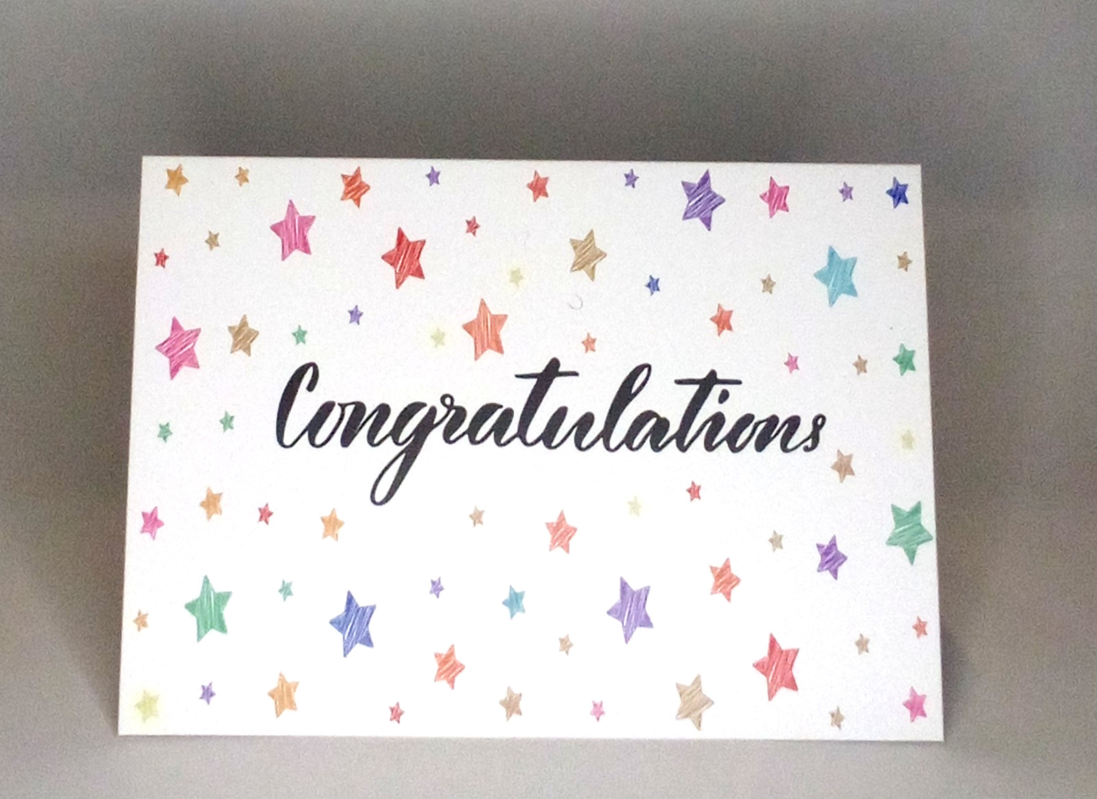 Congratulations Greeting Card, Colorful Stars, “You did it! So proud of you!”