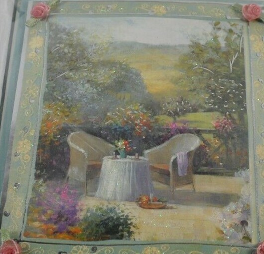 Paper Magic Group Blank Inside Roses at 4 corners chairs table