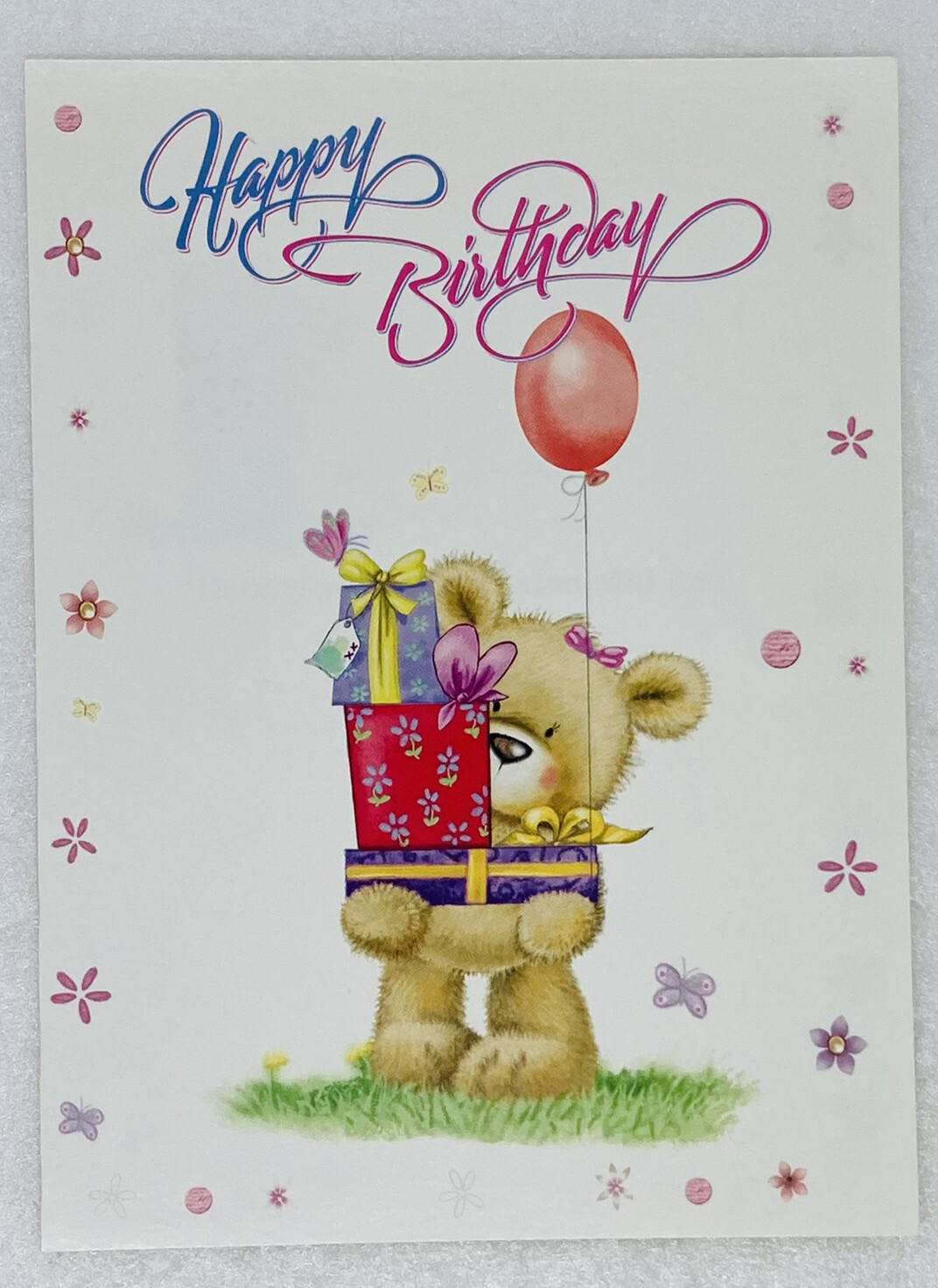 Happy Birthday Card “Hoping You Have A Wonderful Day” Teddy Bear Gift Boxes P3