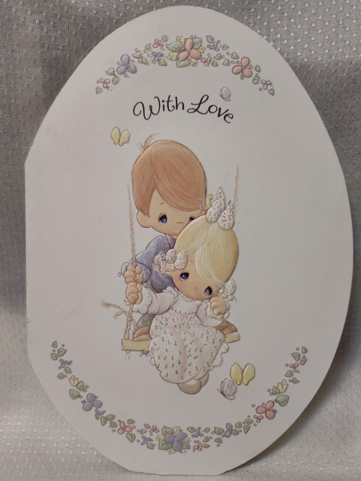Hallmark Easter Greeting Card*Precious Moments*With Love*Embossed*New!