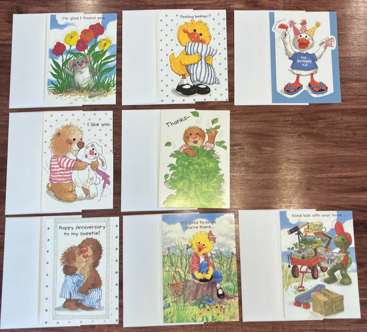 8 Suzy’s Zoo Vintage Assorted Greeting Cards Set, Birthday Friendship Moving LOT