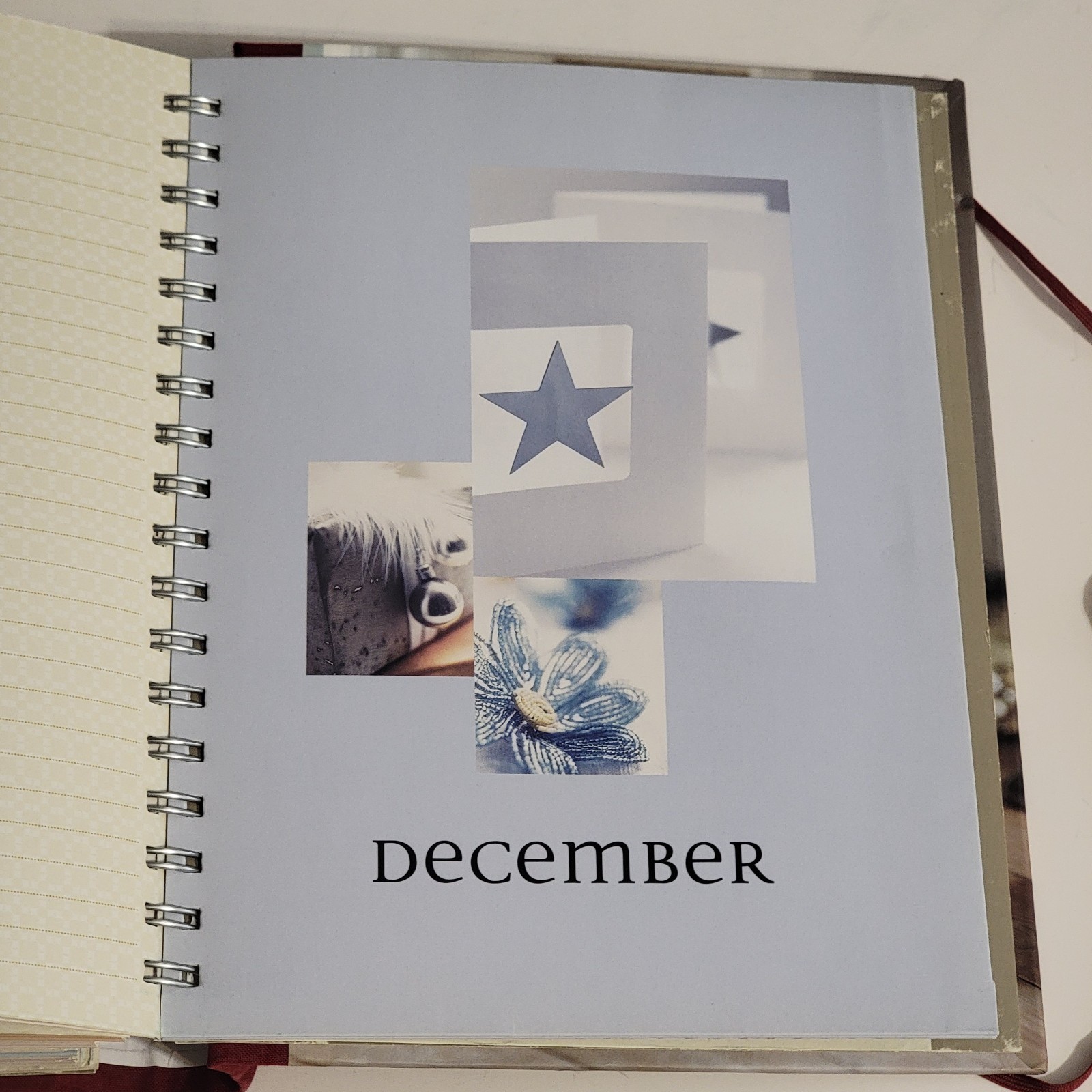 Floral Greeting Card Organizer Book 24 Pockets Month Divider 21 x 25 cm