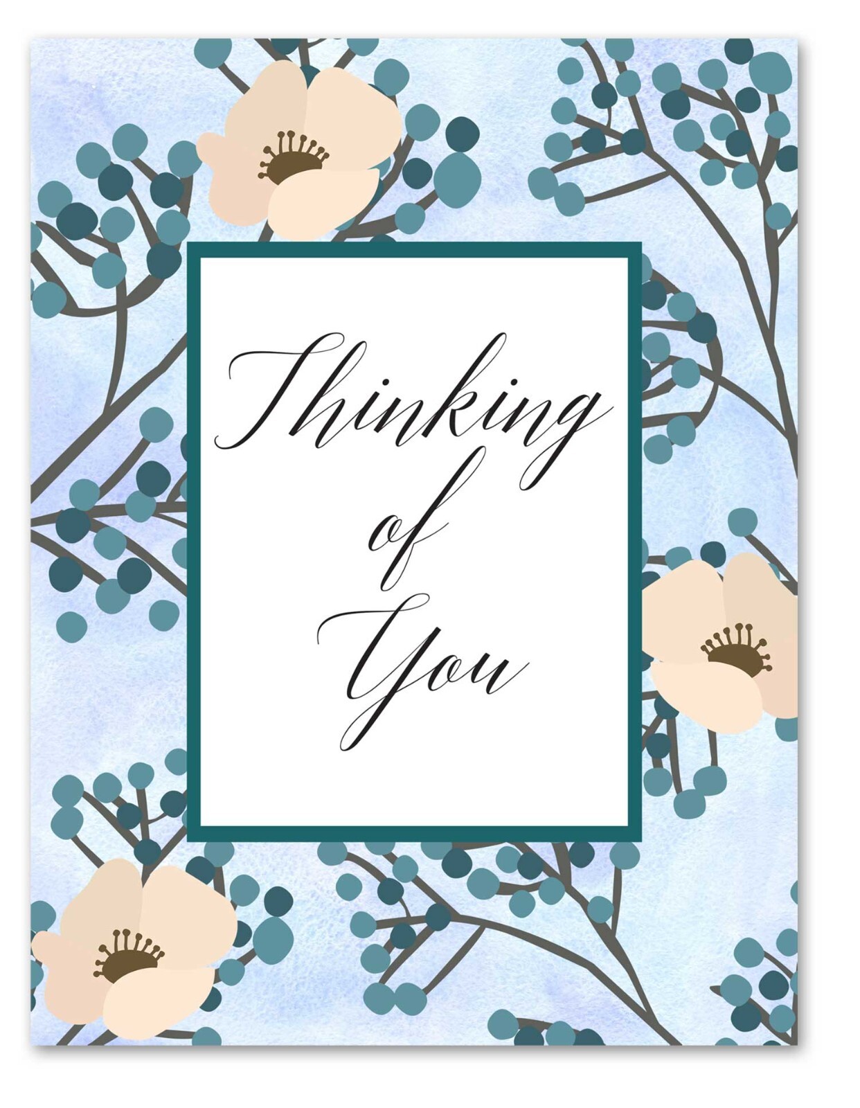 Thinking of You Greeting Cards-Blank Inside-5.5″x4.25″-12 or 24 Packs