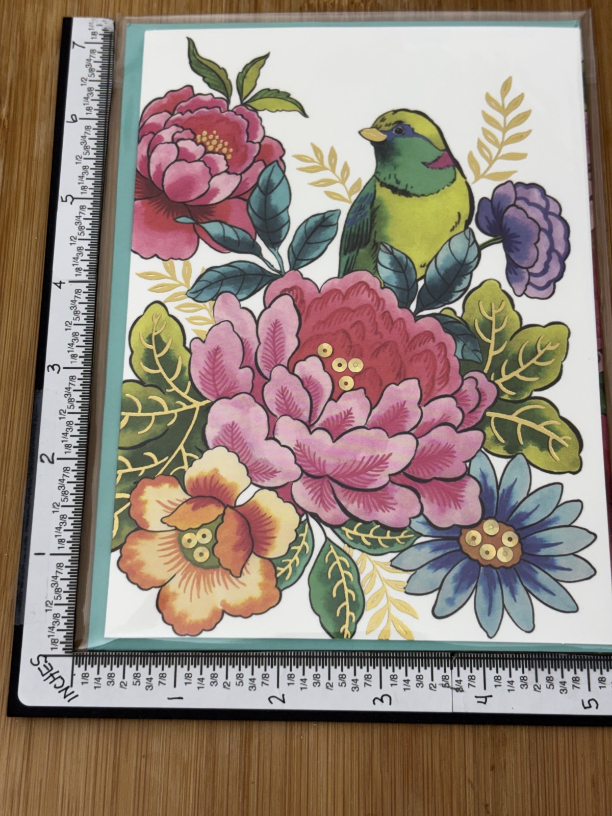 Papyrus Premium Greeting NEW Card Happy Birthday Love Bird Flowers Golden Accent