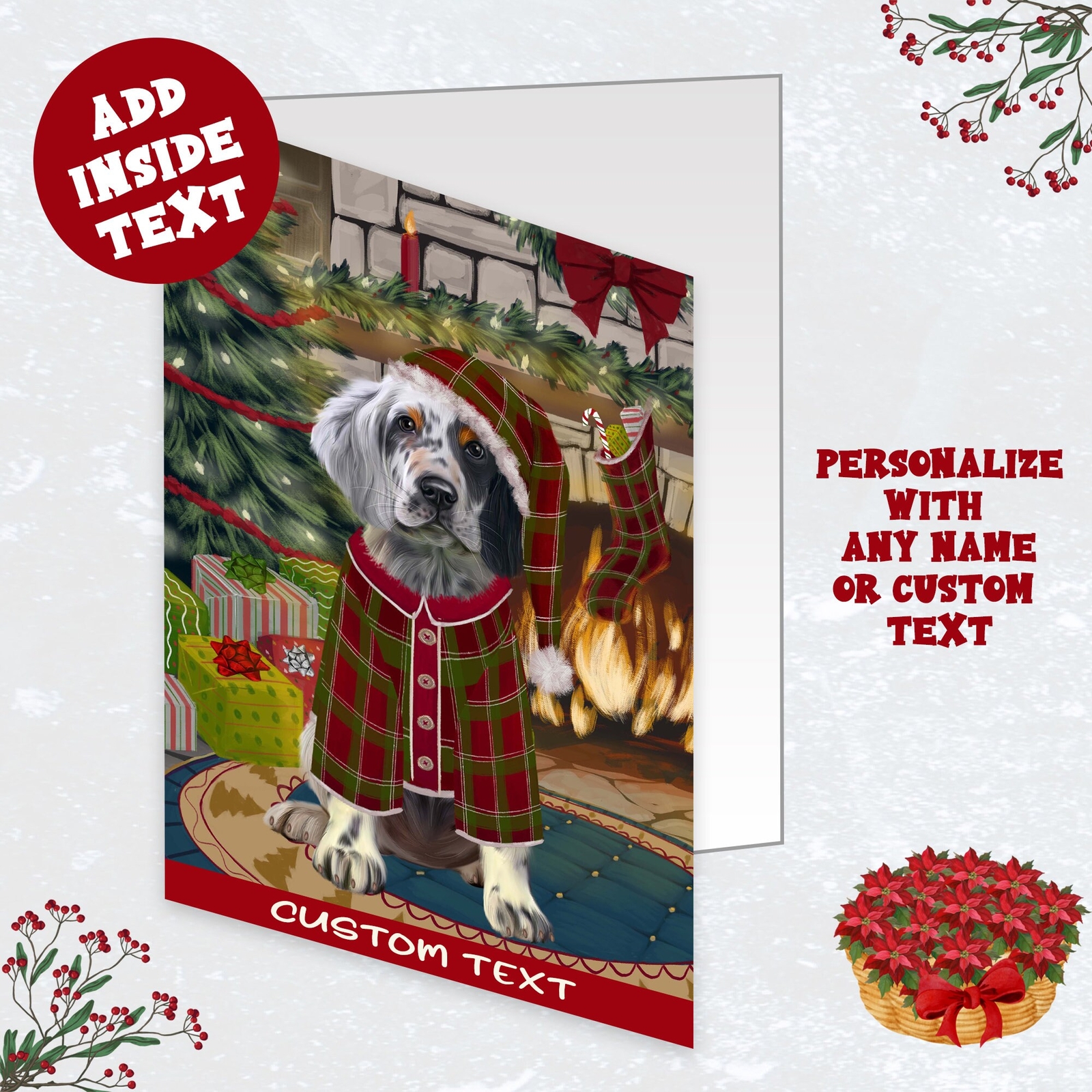 English Setter Dog Greeting Cards and Note Cards with Envelopes Christmas NWT
