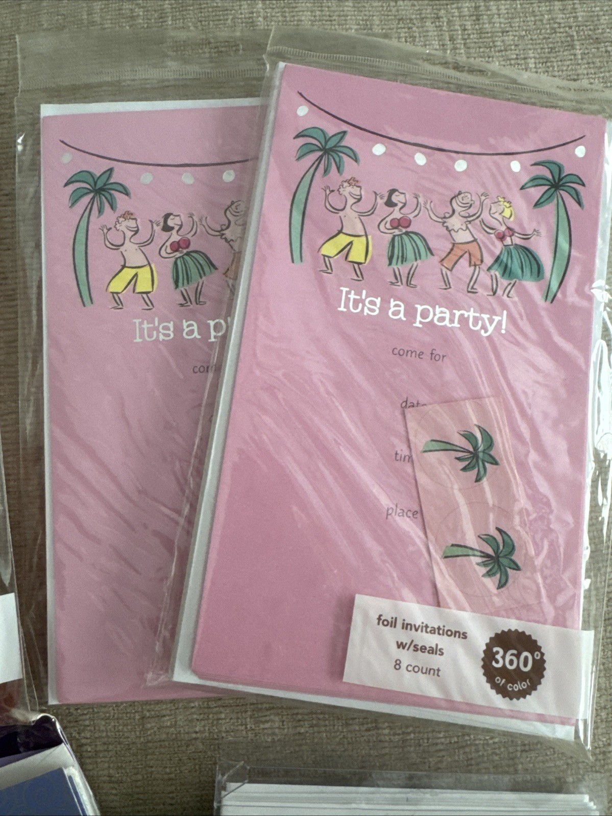 Assorted Invitation & Envelopes Golf Hula Cookout Christmas Fiesta Poker Casino