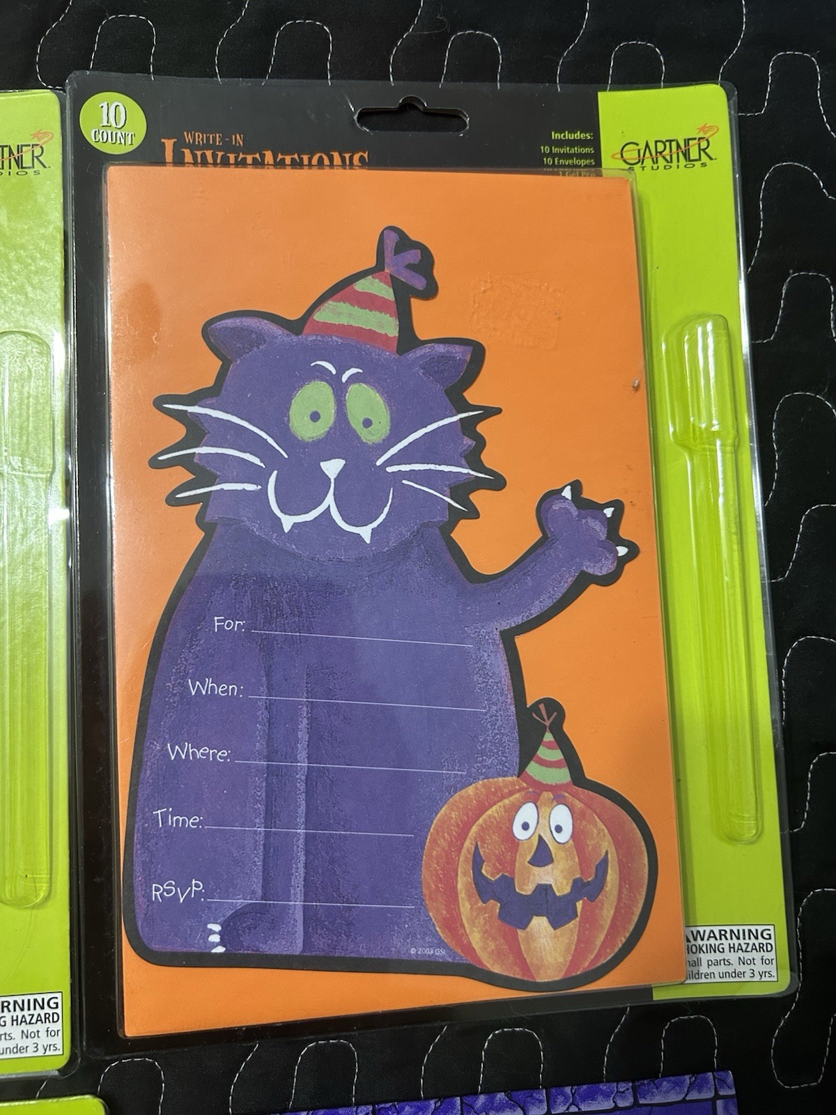 Gartner Studios Purple Cat Halloween Party Invitations 30 count & Letter Banner