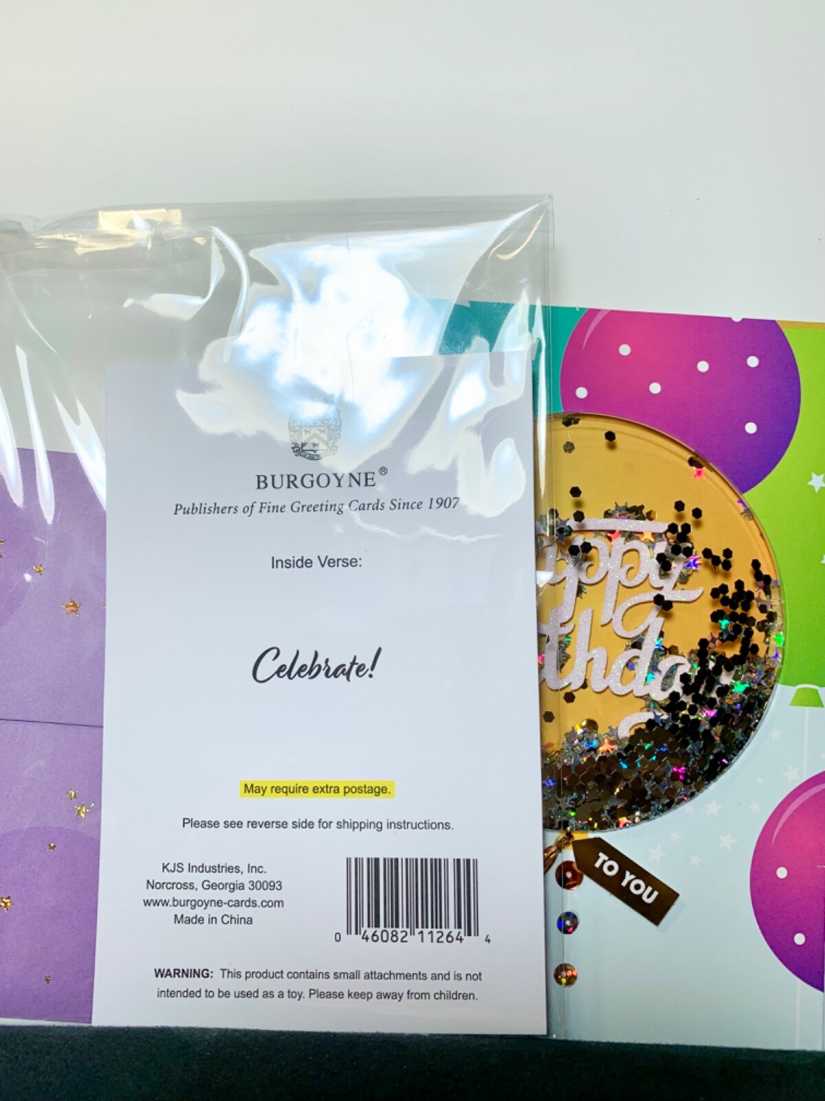 Happy Birthday Card 3D Confetti Shaker Balloon Designer Card by Burgoyne