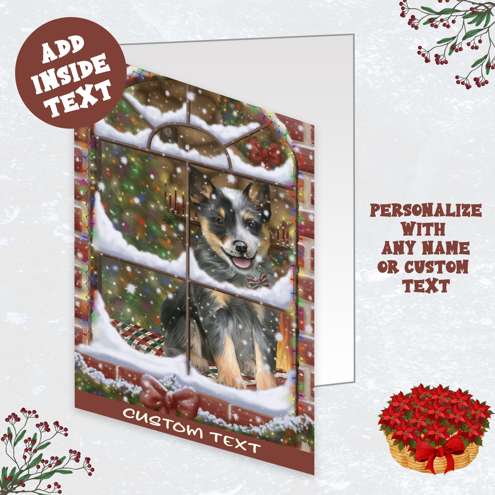 Blue Heeler Dog Greeting Cards and Note Cards with Envelopes Christmas NWT
