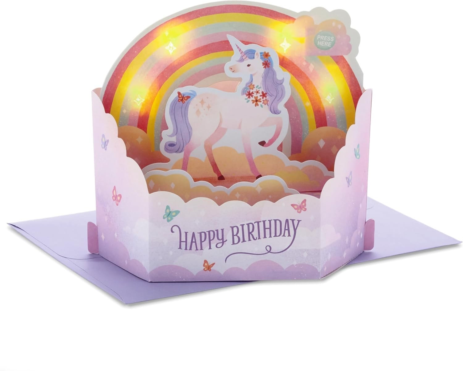 Unique 3D Pop-Up Card with Unicorns and Music – Perfect Gift for Birthdays