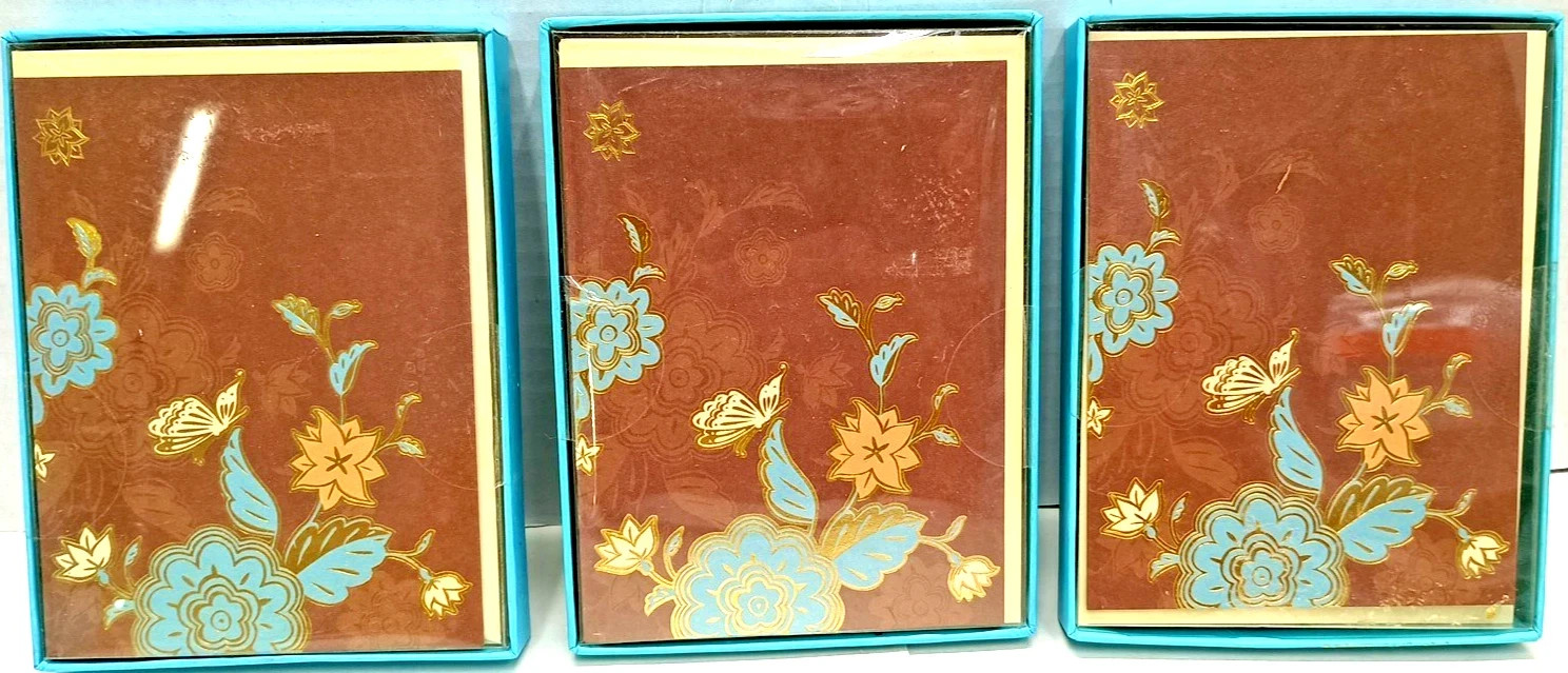 American Greetings Floral Note Cards Blank Inside NIP Qty 30