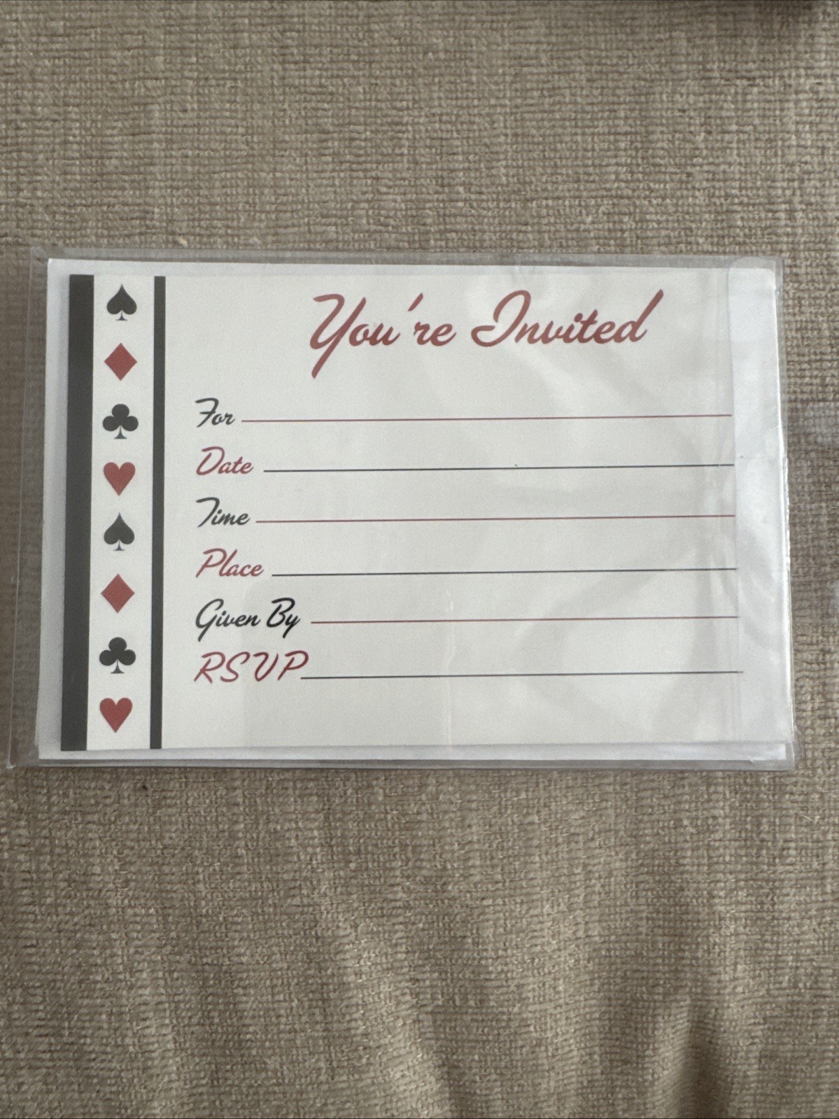 Assorted Invitation & Envelopes Golf Hula Cookout Christmas Fiesta Poker Casino