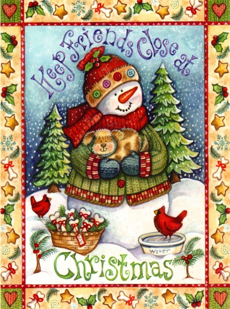 Merry Christmas Friends Scratch Sniff Peppermint Debra Jordan Bryan Theme Card