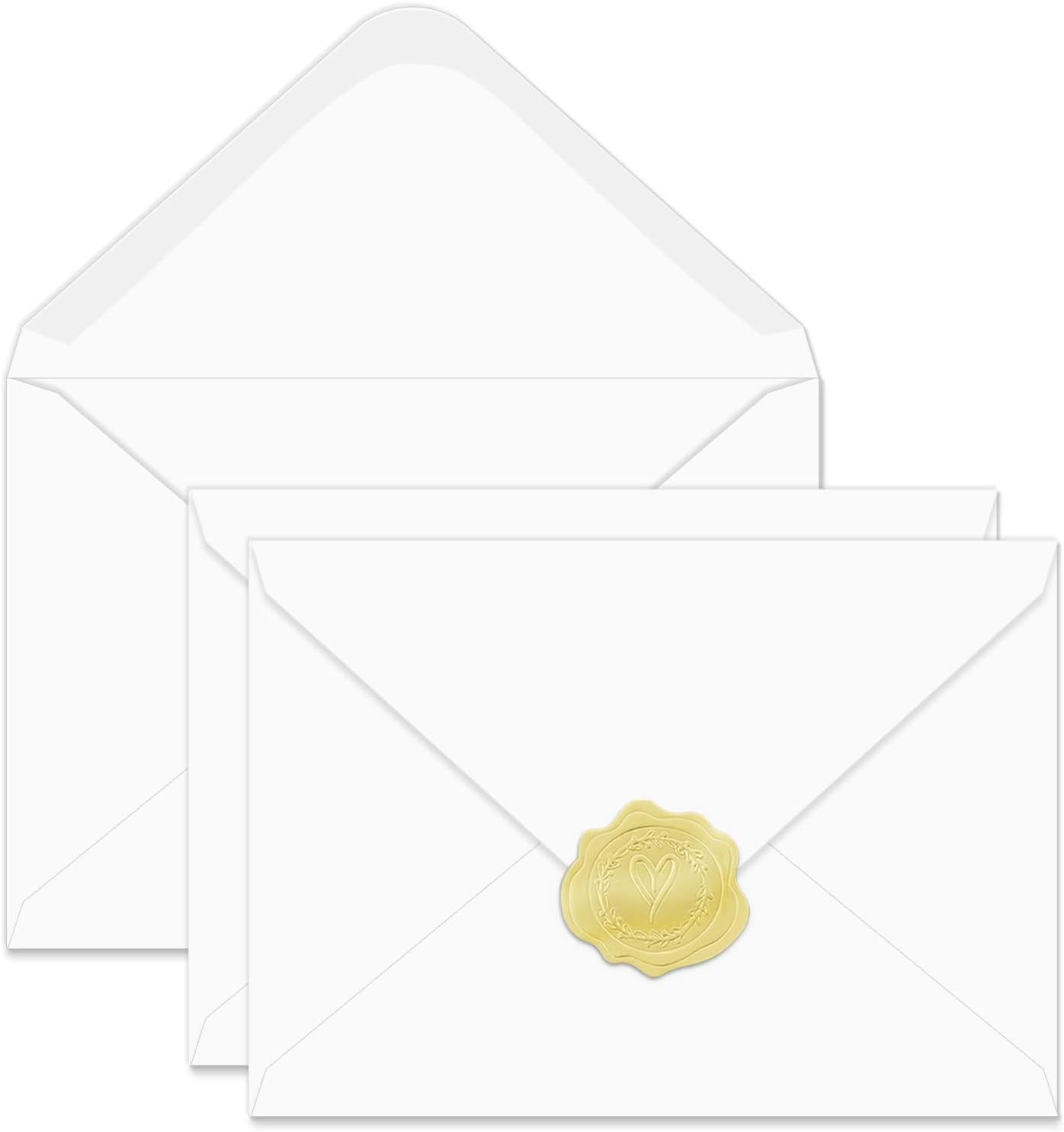 A6 Envelopes 30 Pack White 4X6 V-Flap Thick Invitation Envelopes for 4X6 Photos,