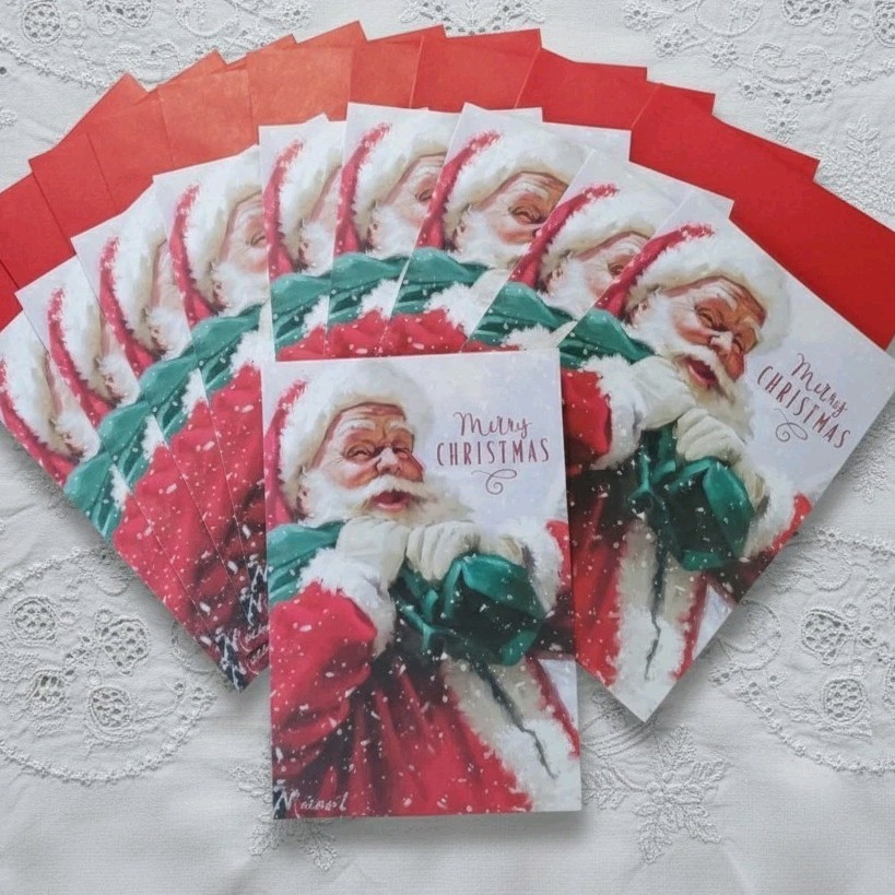 Merry Christmas 10 Card Pack Friends Family Christmas Hallmark Santa St Nicholas