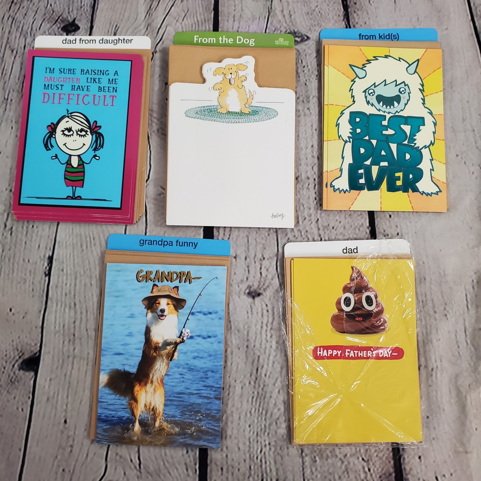 Lot Of 96 Fathers Day Cards Recycled Paper Greetings 23 Styles Mixed NEW
