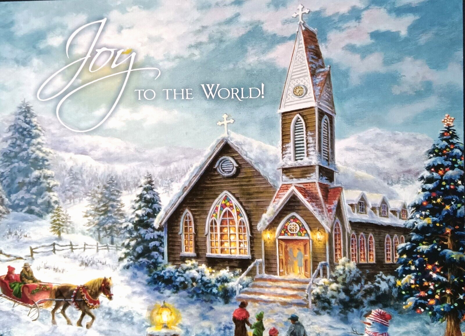 Art Greeting Card Christmas Scripture Faith Inspirational Church Snow Season