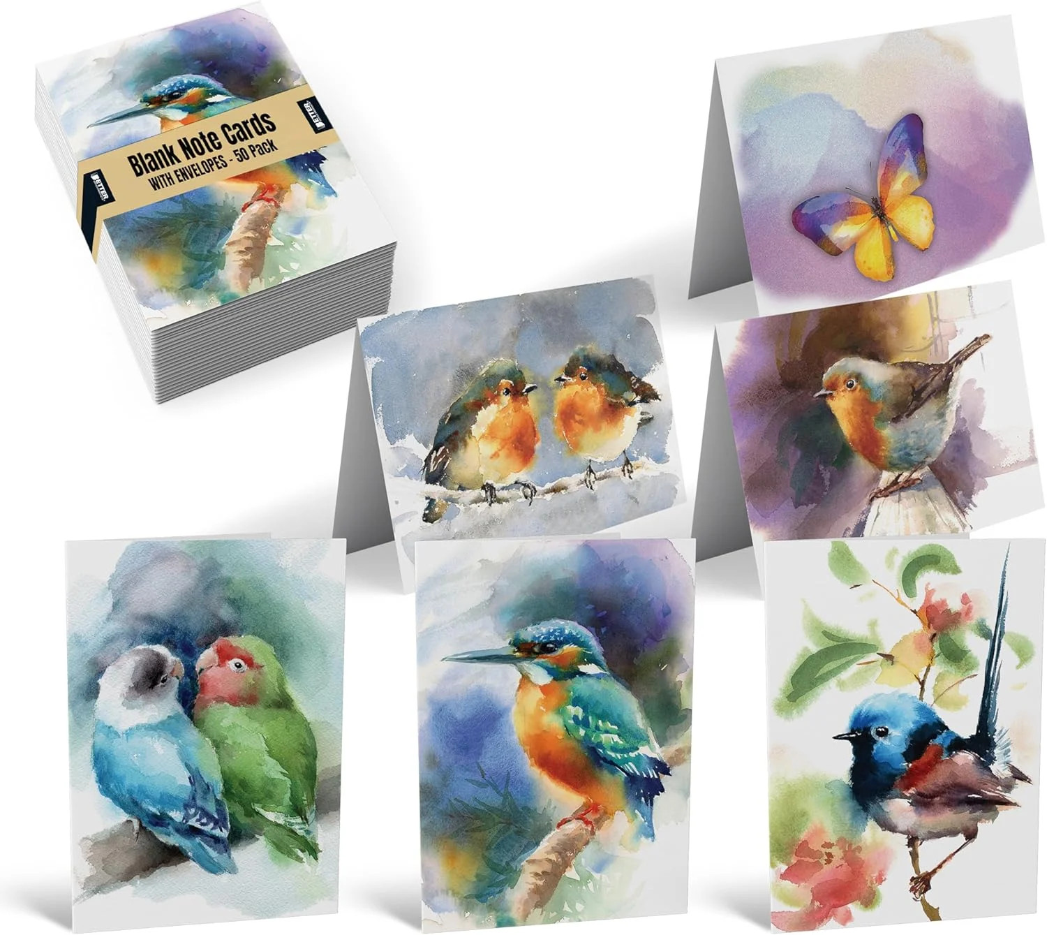 Better Office Products 50-Pack All Occasion Greeting Cards Box Set, 4 x 6 inch,