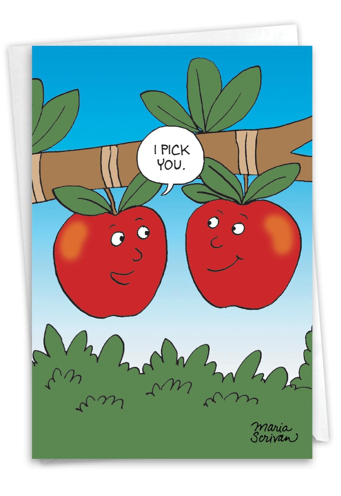Apple Pick: Humorous Anniversary Paper Card with Envelope