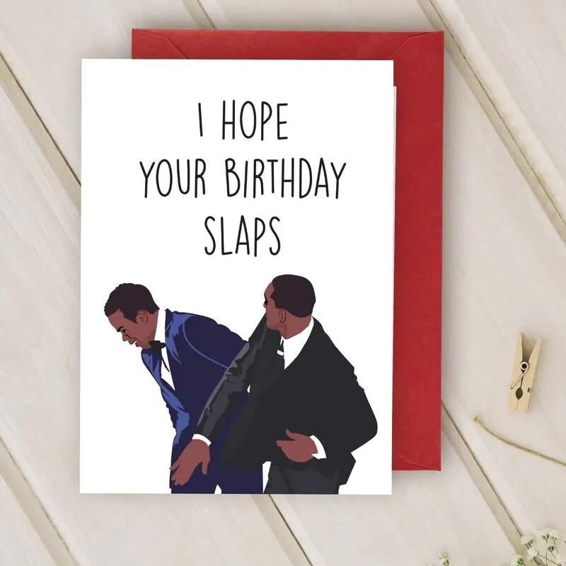 Hope Your Birthday Slaps Card – 7 x 5 In Birthday Card Pop Culture Rock Smith