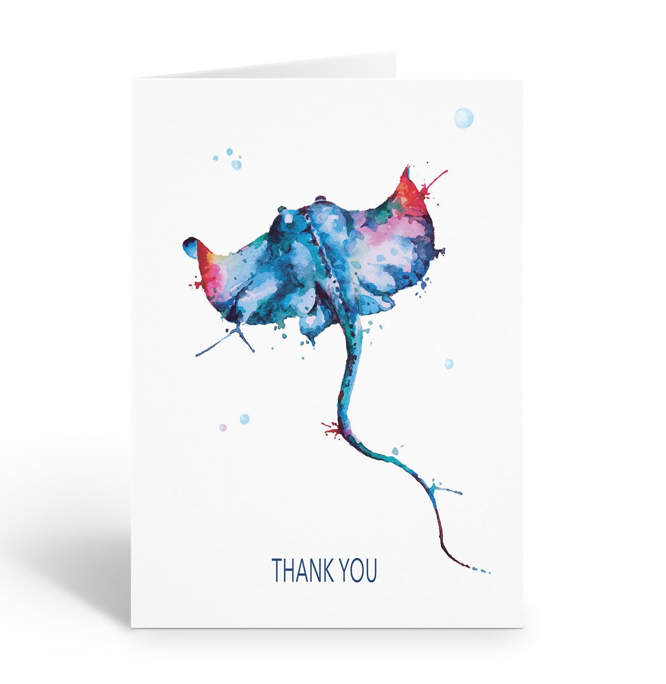 Manta Ray Thank You Note Cards, 10 cards w/Envelopes – Size 4.25″ x 5.5″