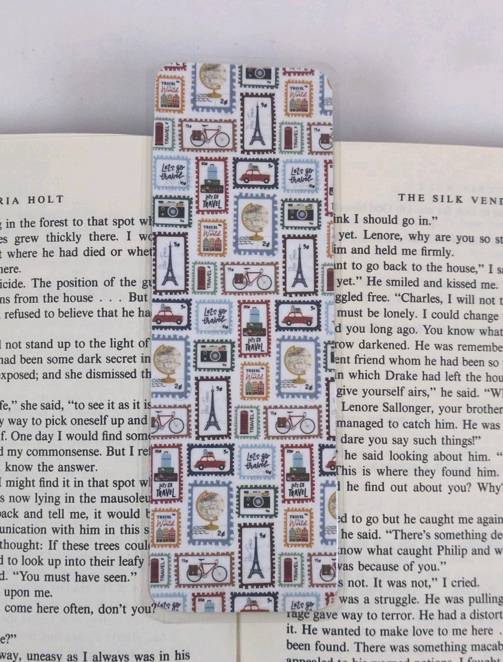 Echo Park Paper Let’s Go Travel Laminated Bookmark – Stamp Collection