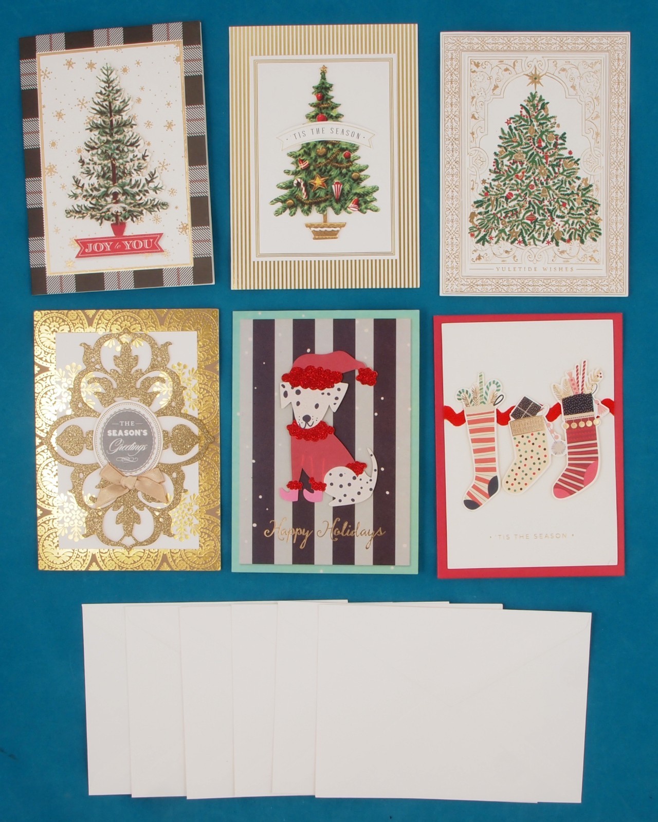 Anna Griffin Christmas 3D Embellished Cards and Envelopes Assorted Set of 6