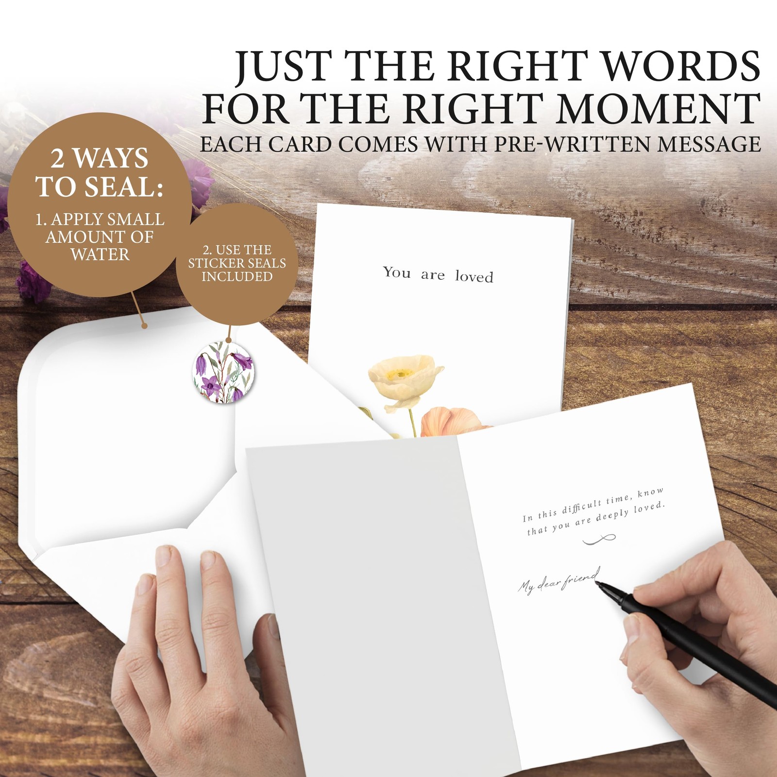 4×6 in Box of Sympathy Cards with Envelopes Thinking of you Card for Condolence