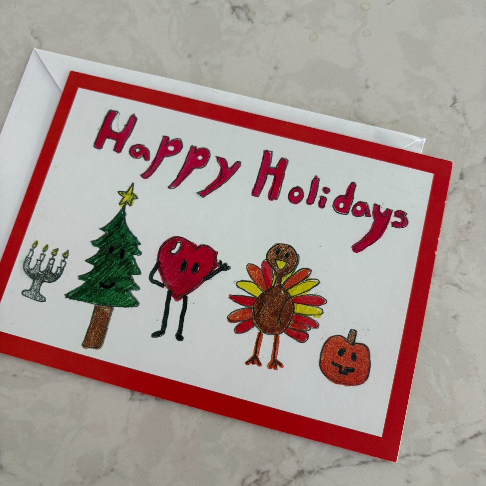 Happy Holiday Christmas Greeting Card Kids Paint Children’s Hospital Los Angeles
