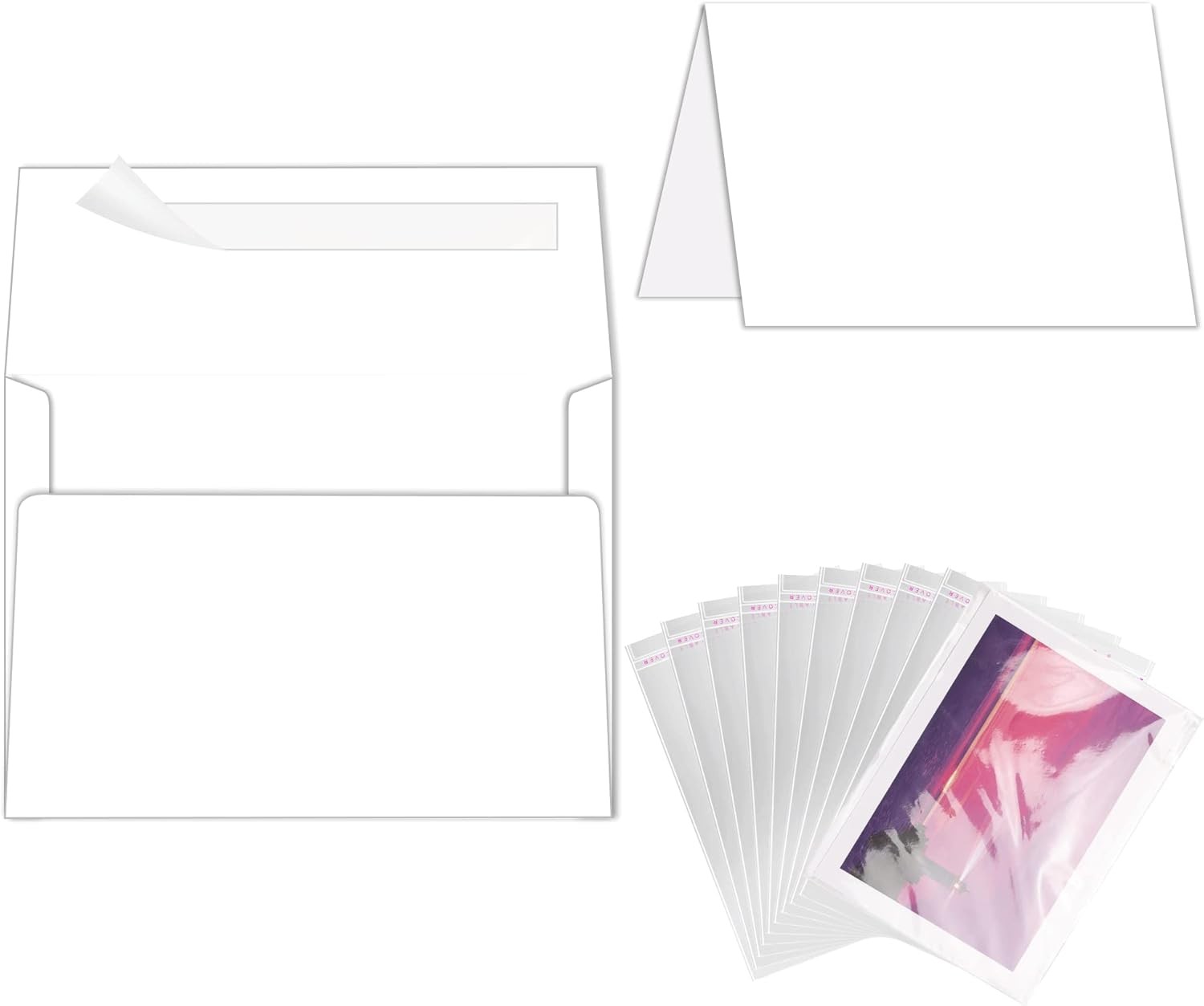 100 Goefun 5×7 Blank White Cards A7 Envelopes DIY Wedding Birthday Invitations